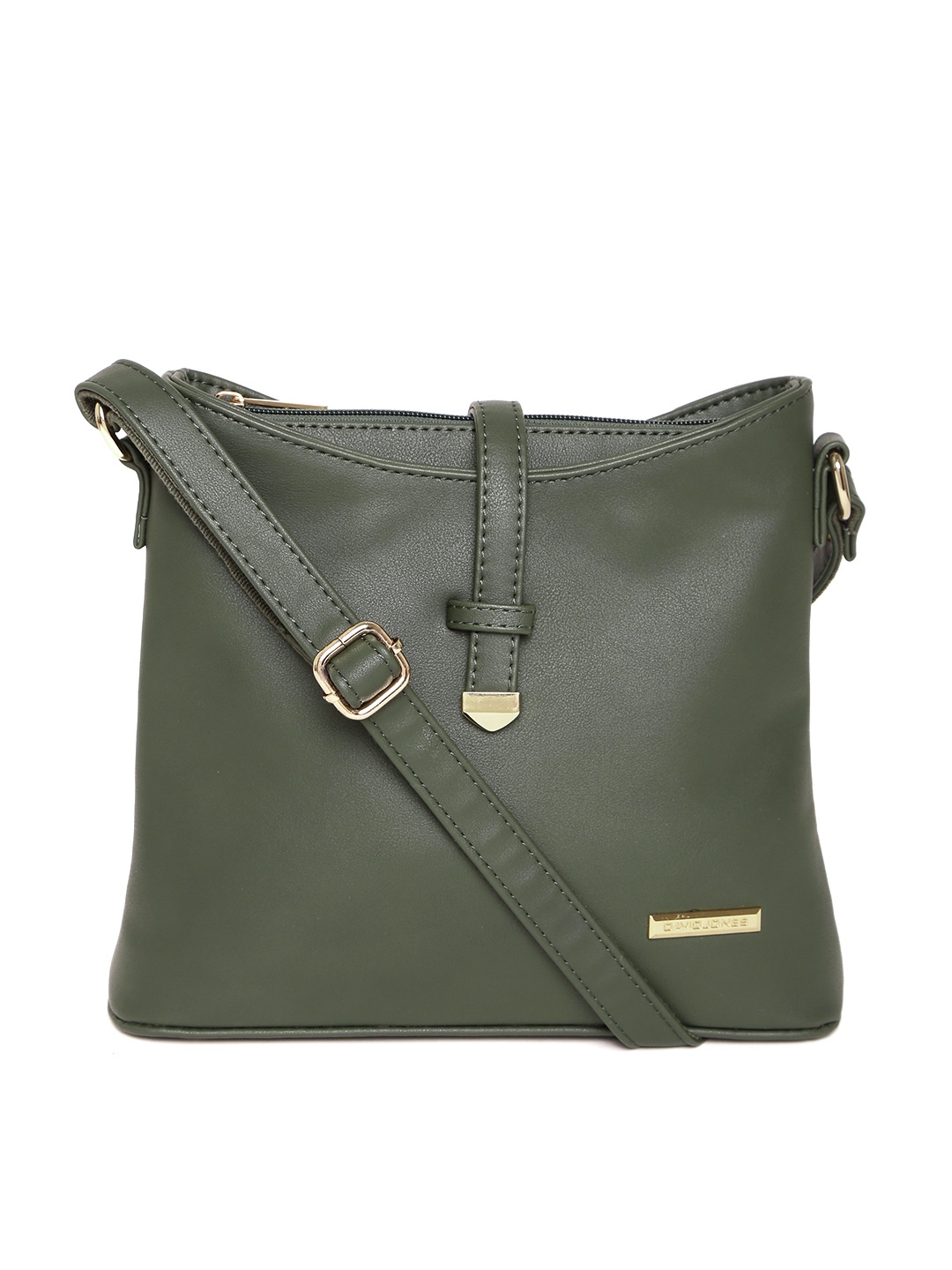 Buy David Jones Olive Green Solid Sling Bag - Handbags for Women