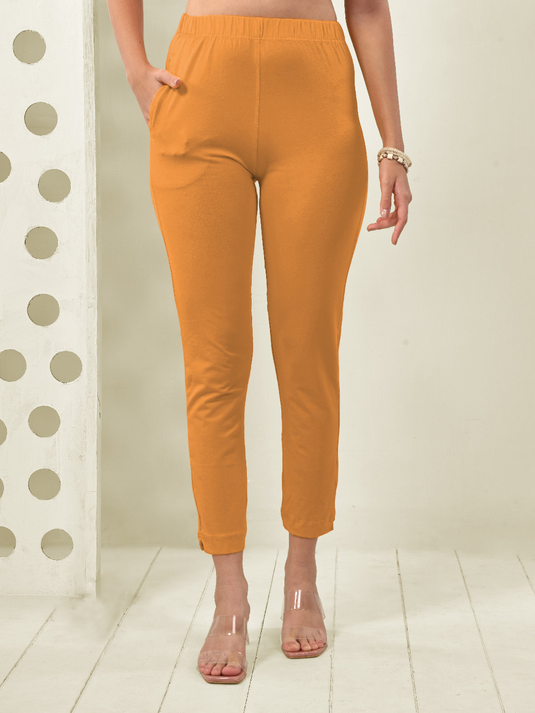 LYRA Women Mustard Smart Solid Trouser