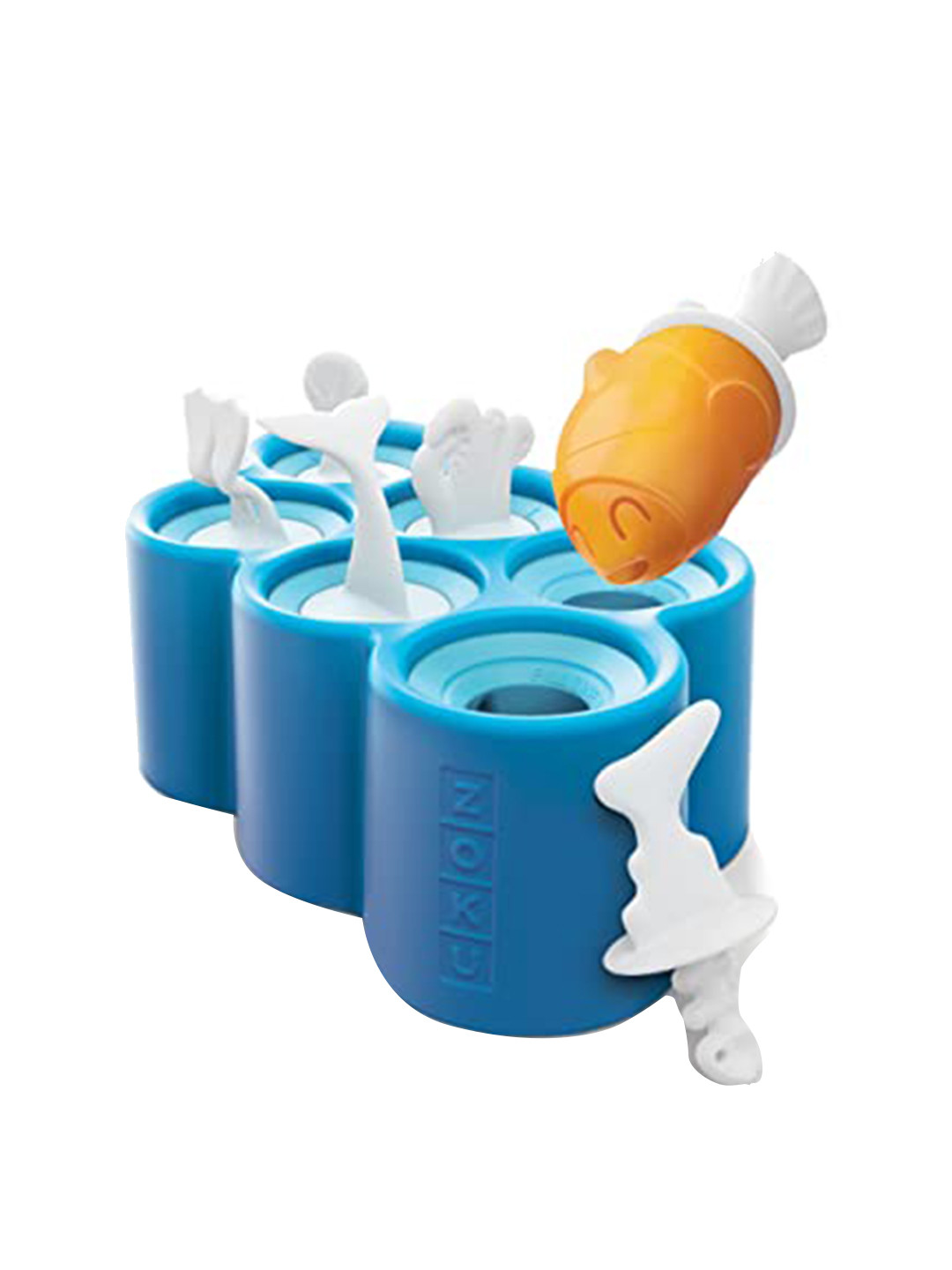 ZOKU Blue 6 Pieces Solid Fish Pop Mould