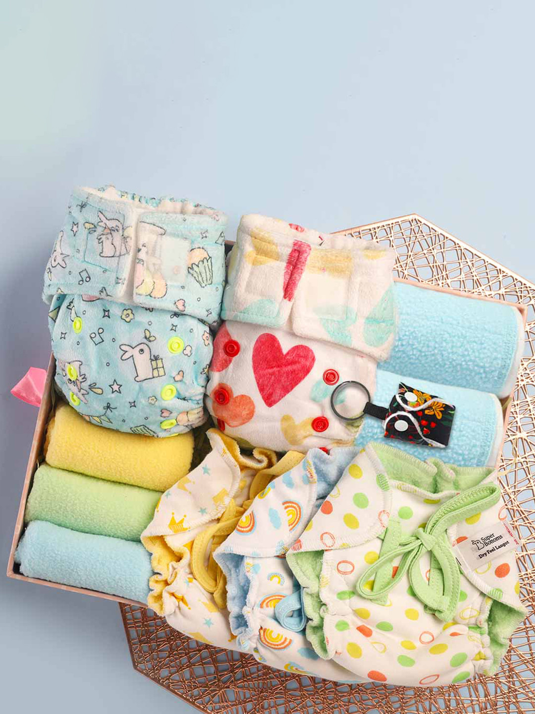 SuperBottoms Kids 11-Piece Printed Sustainable Baby Apparel Gift Set