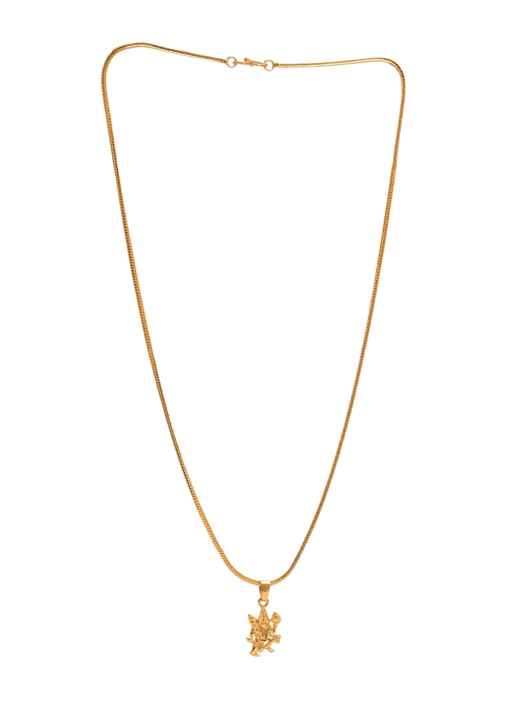 Jewar Mandi Gold-Toned & Gold-Plated Hanumanji Pendant With Chain