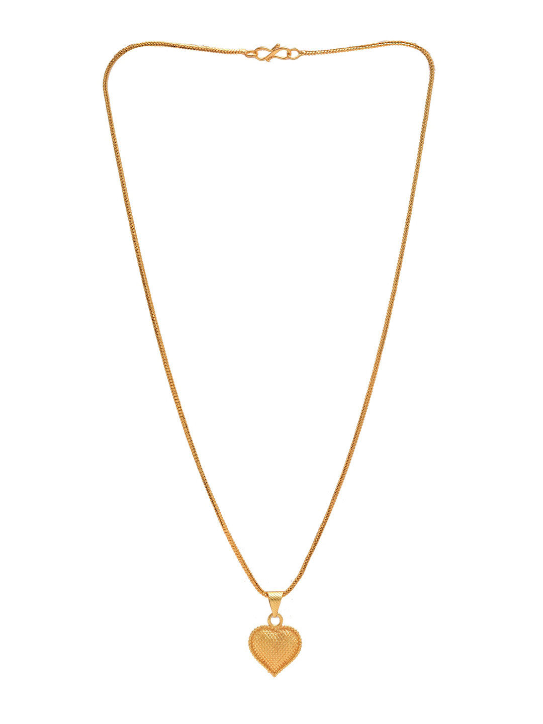 Jewar Mandi Gold-Coloured  Gold- Plated Pendant With Chain