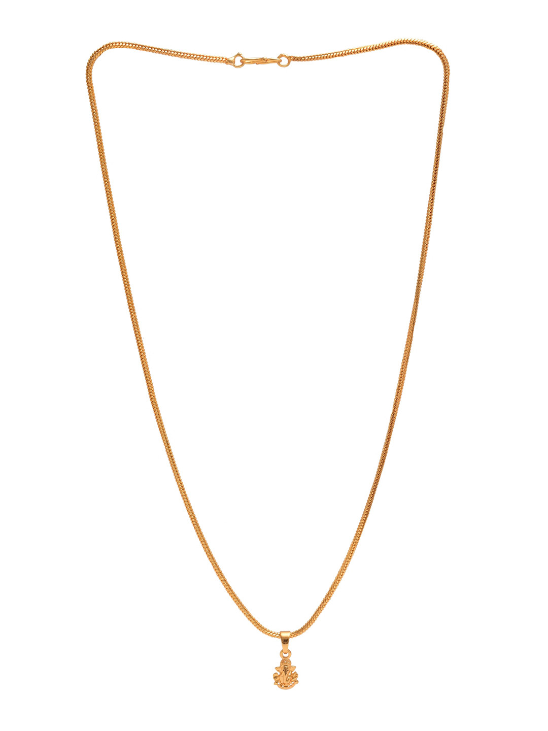 Jewar Mandi Gold-Plated Pendant With Chain