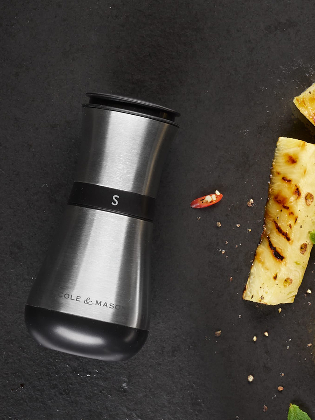 COLE & MASON Silver Stainless Steel Precision+ Salt Mill