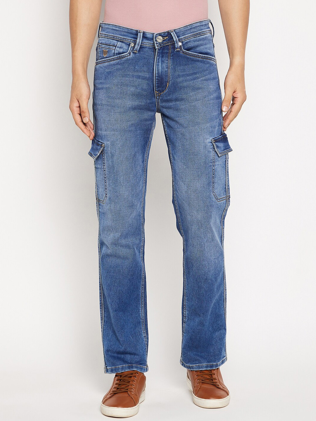 Duke Men Blue Heavy Fade Medium Shade Stretchable Jeans