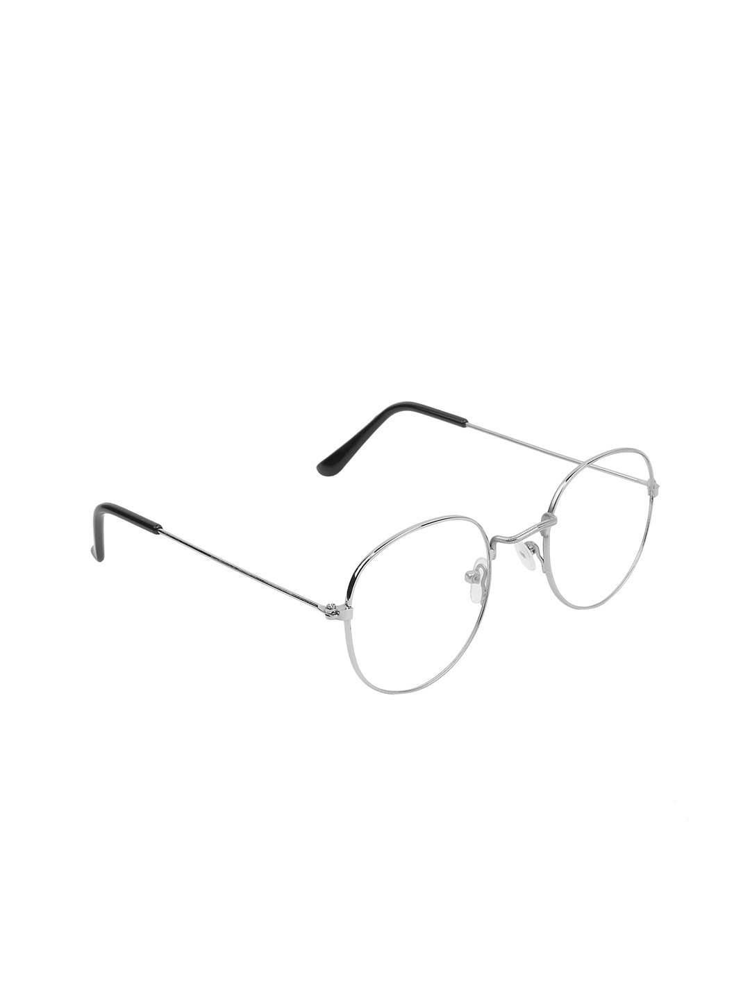 GARTH Unisex Clear Lens & Silver Round Sunglasses With UV Protected Lens PENTO_SILVER_GRT