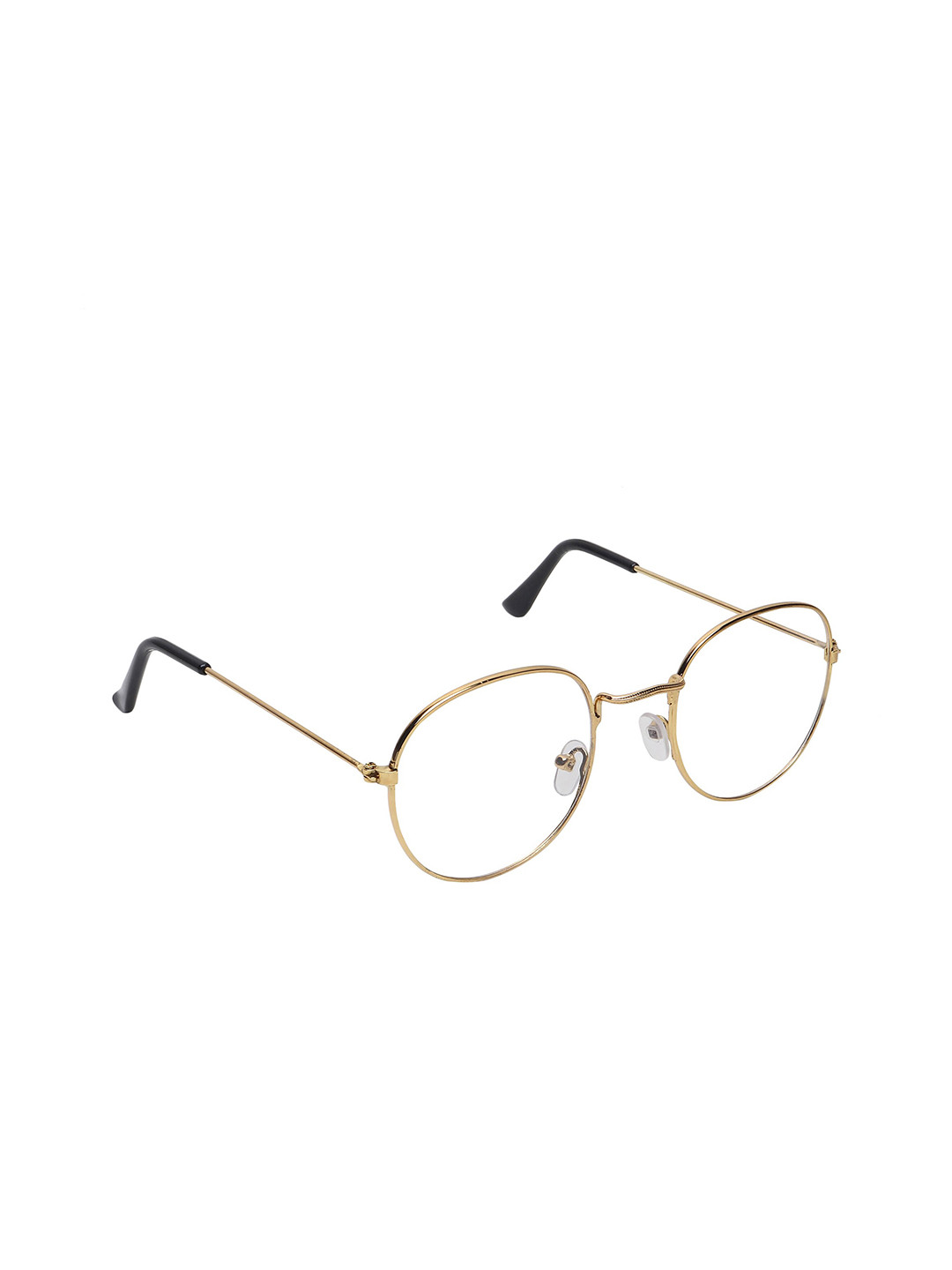 GARTH Unisex Clear Lens & Gold-Toned Round Sunglasses with UV Protected Lens PENTO_GLD_GRT