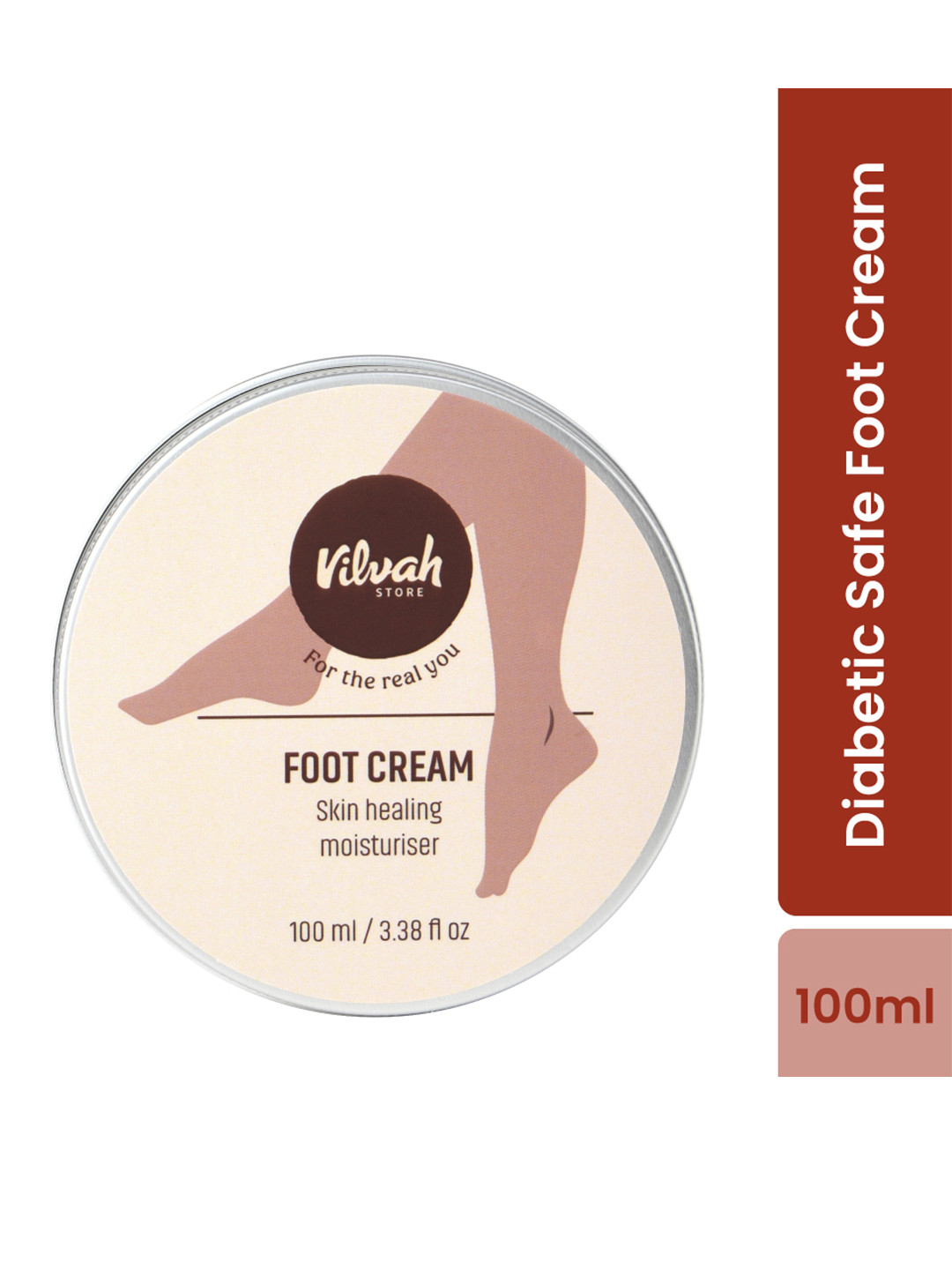 Vilvah Store Moisturizing Foot Cream with Avocado & Shea Butter For Dry Cracked Feet 100ml