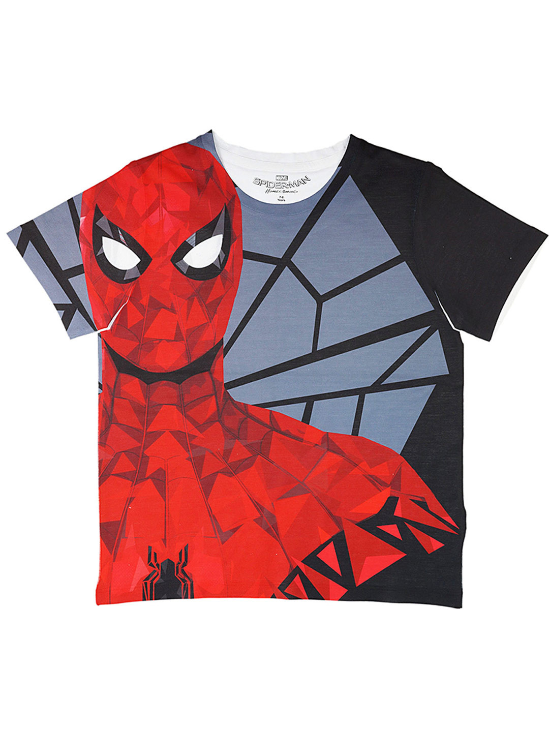 Marvel by Wear Your Mind Boys Black & White Printed Round Neck T-shirt