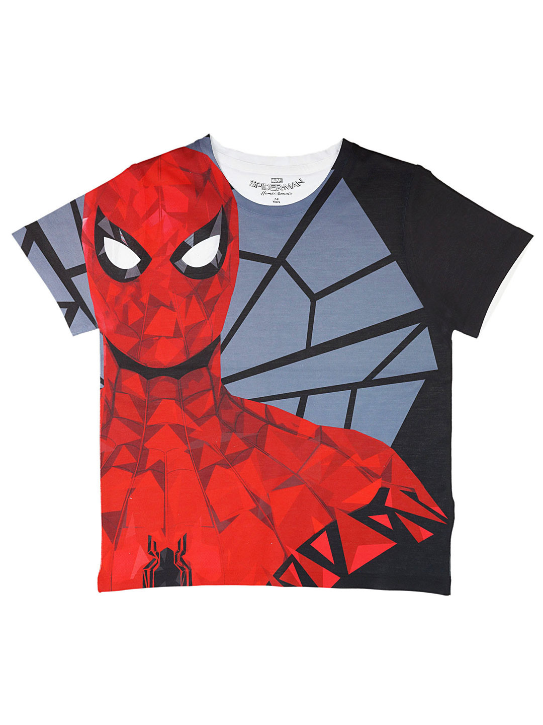 Marvel by Wear Your Mind Boys Black & White Printed Round Neck T-shirt