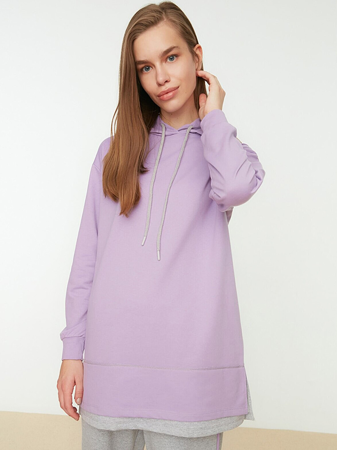 Trendyol Women Purple & Grey Solid Tracksuits