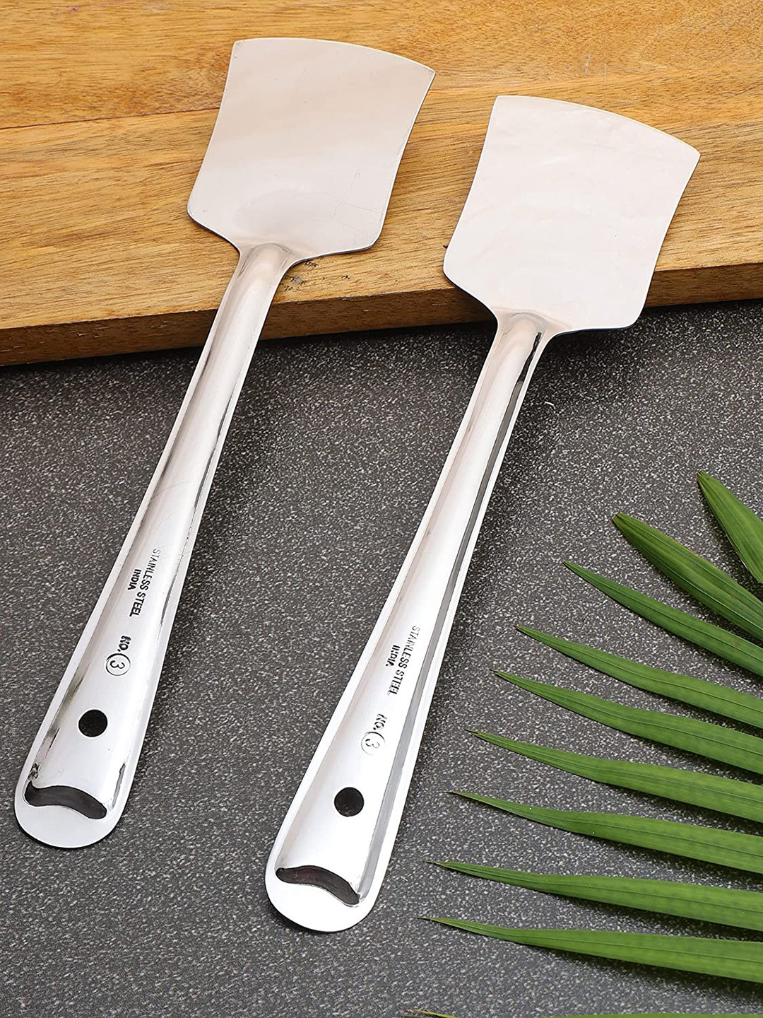ZEVORA Pack of 2 Stainless Steel Tava Turners