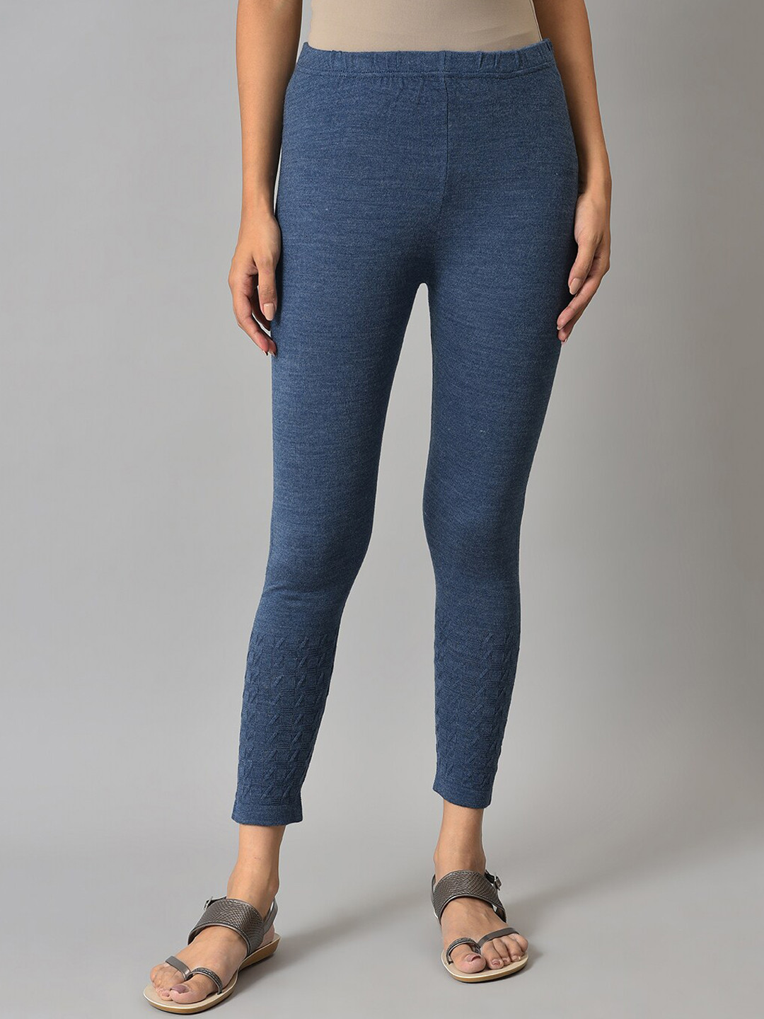 elleven Women Solid Knitted Winter Leggings