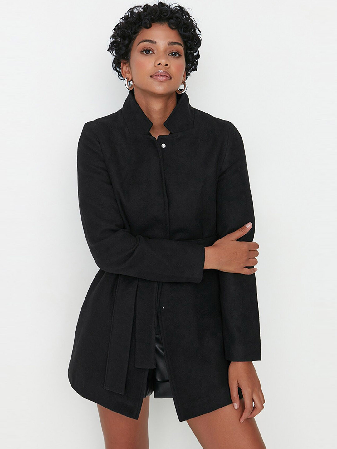 Trendyol Mock Collar Snap Button Closure Bomber Jacket