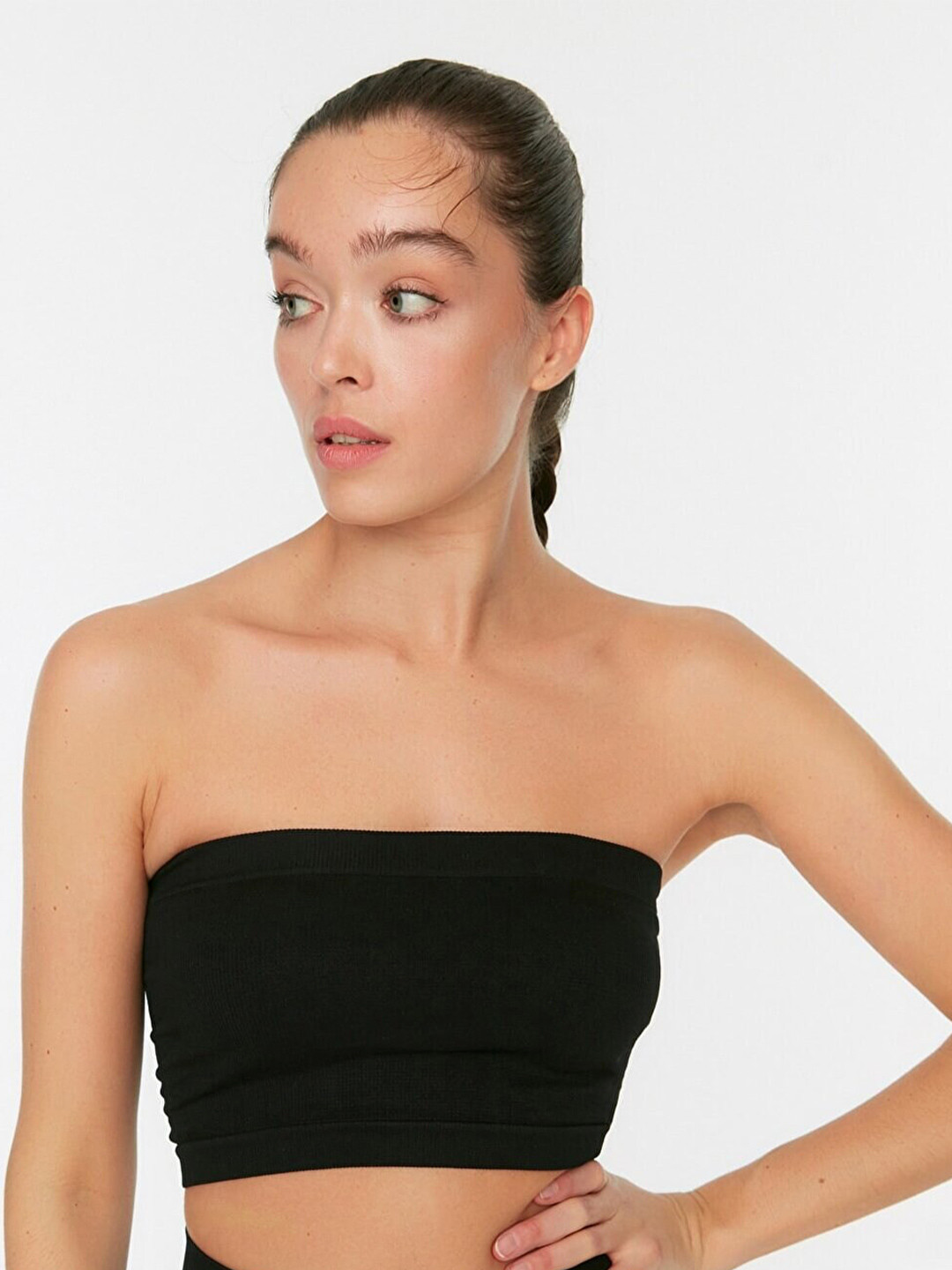 Trendyol Black Bandeau Bra Lightly Padded