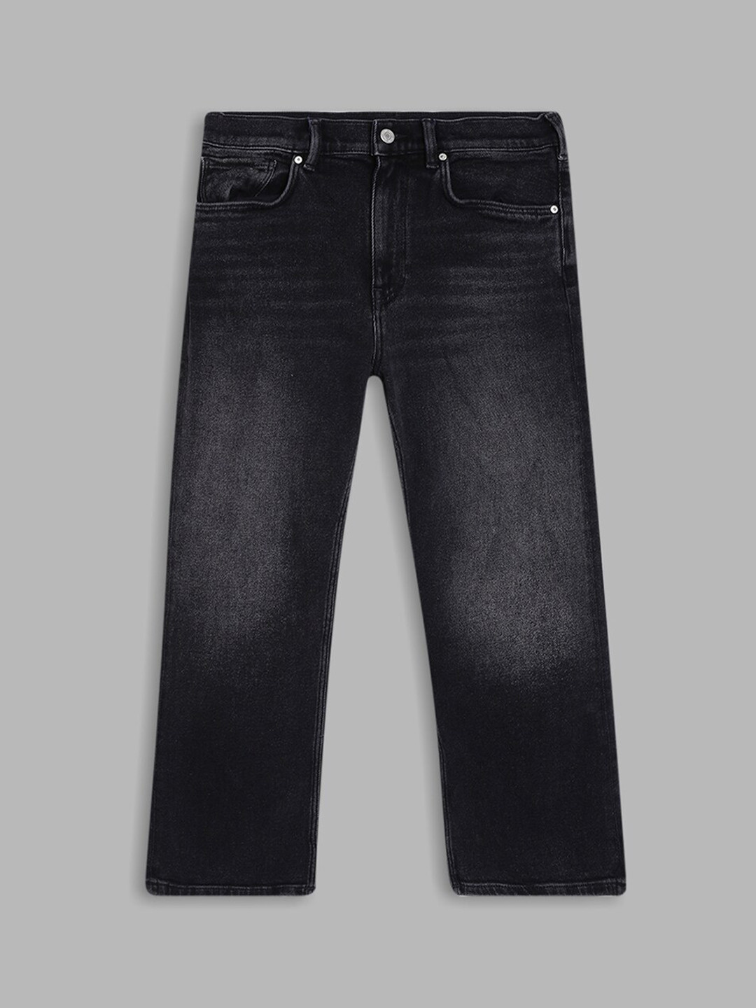 GANT Boys Black Relaxed Fit Light Fade Cotton Jeans