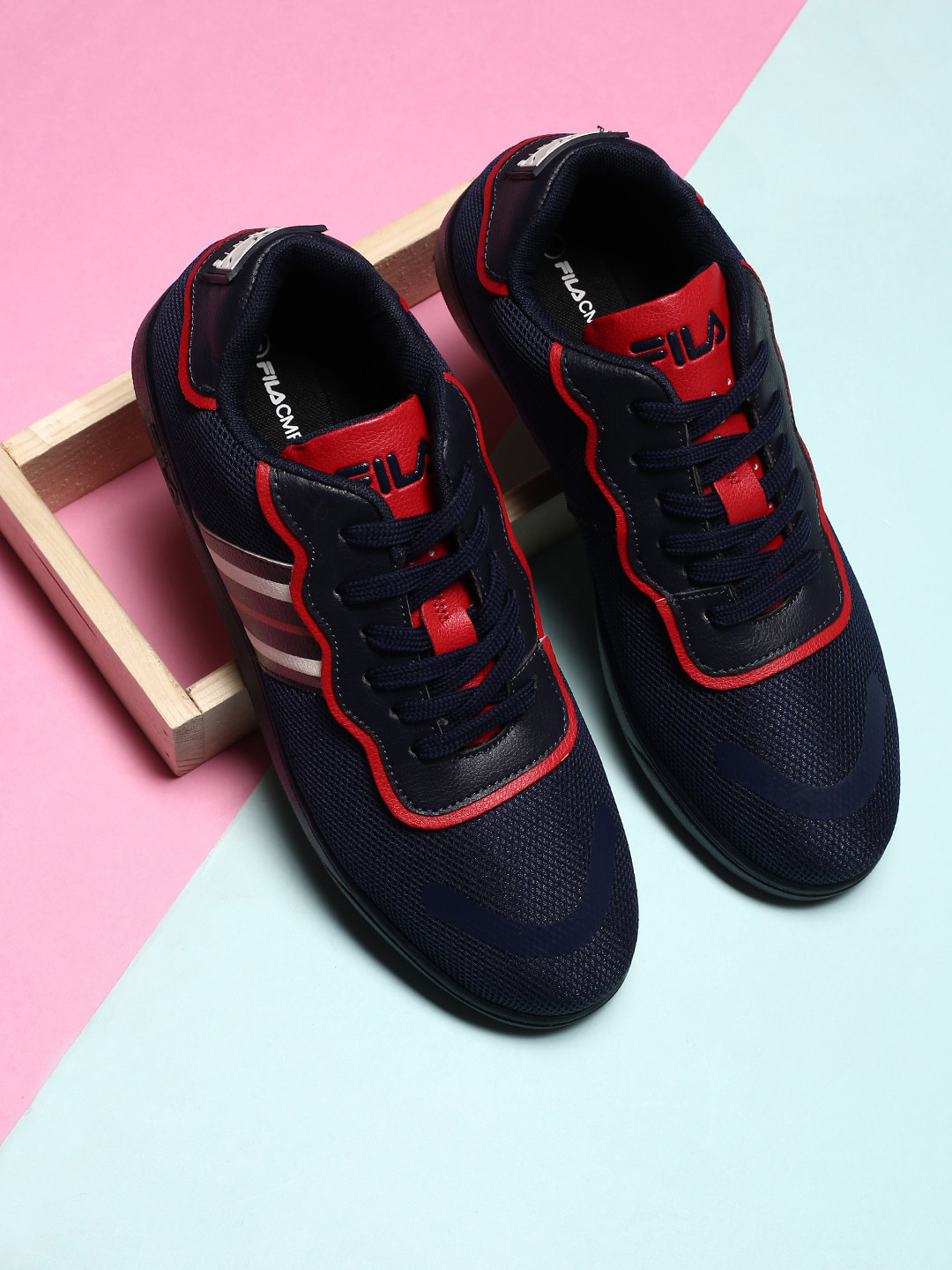 FILA Women Blue Colourblocked PU Lace-Ups Sneakers