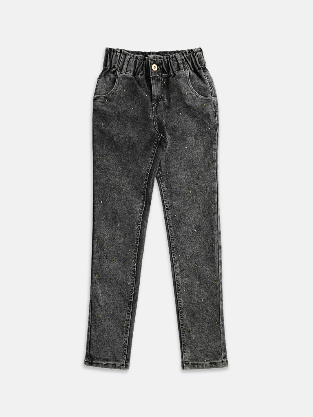 Pantaloons Junior Girls Black Heavy Fade dark Shade Jeans
