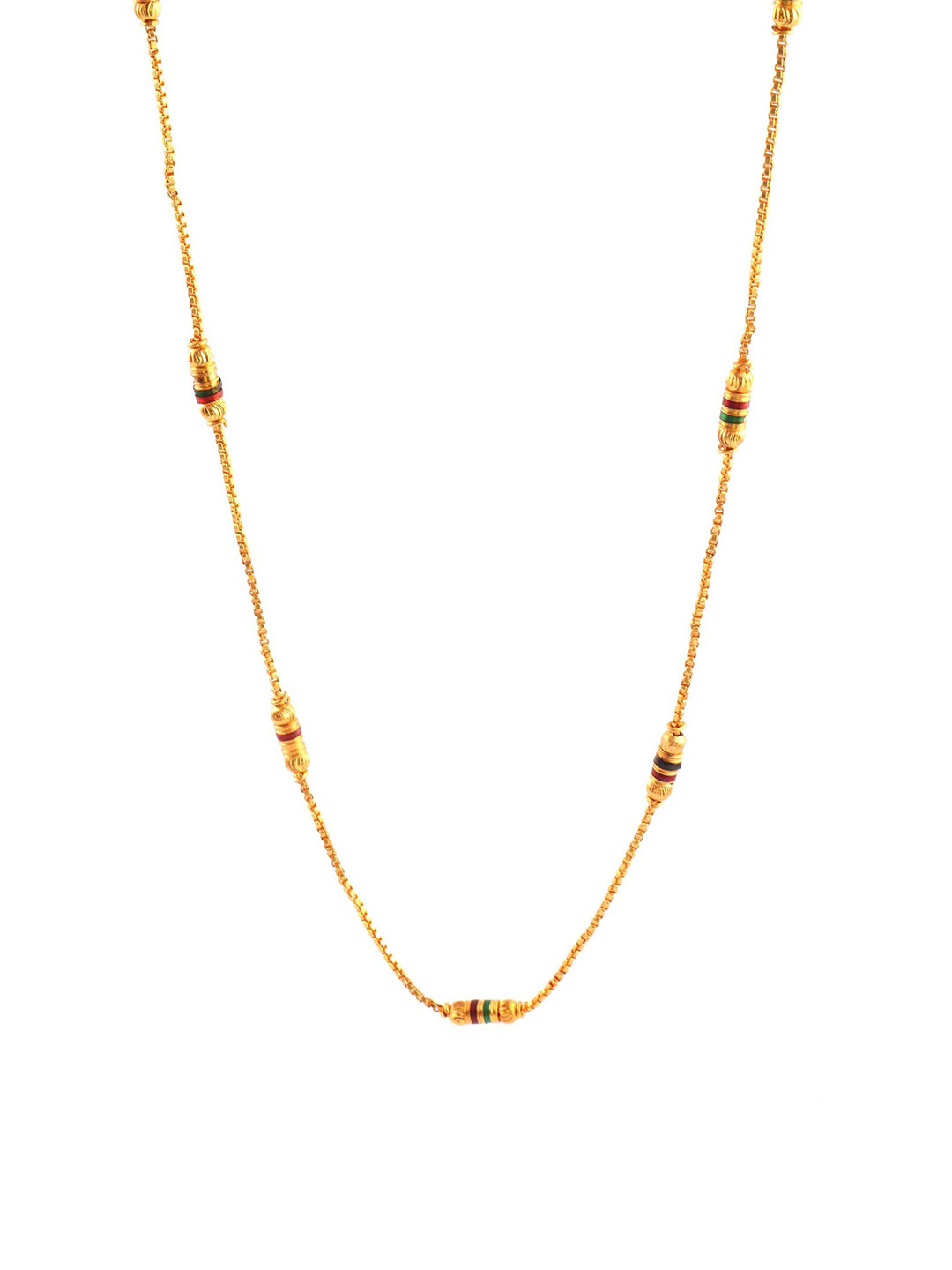Jewar Mandi Unisex Gold-Toned & Black Brass Gold-Plated Handcrafted Chain