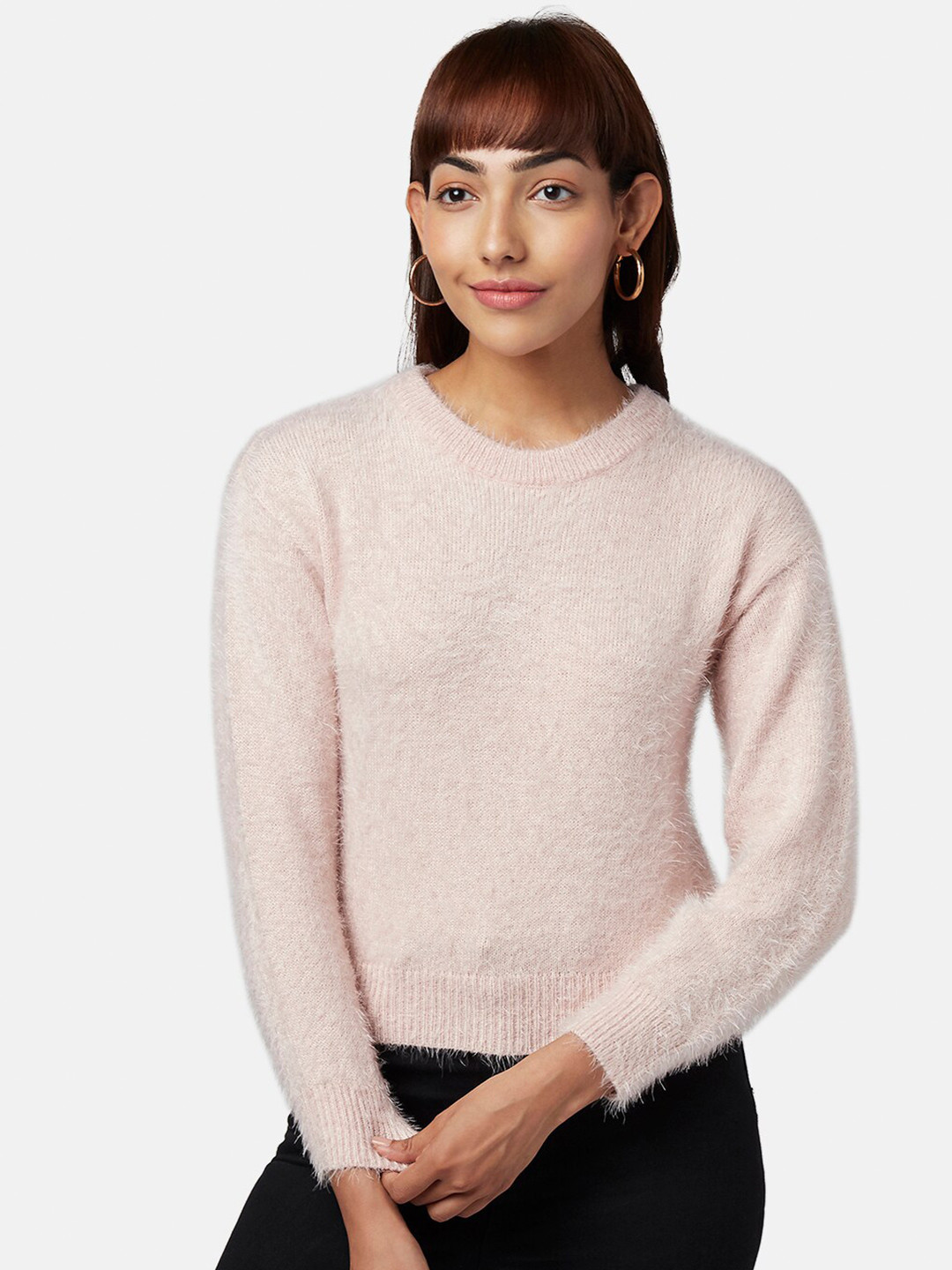 Honey by Pantaloons Women Pink Pullover Sweater