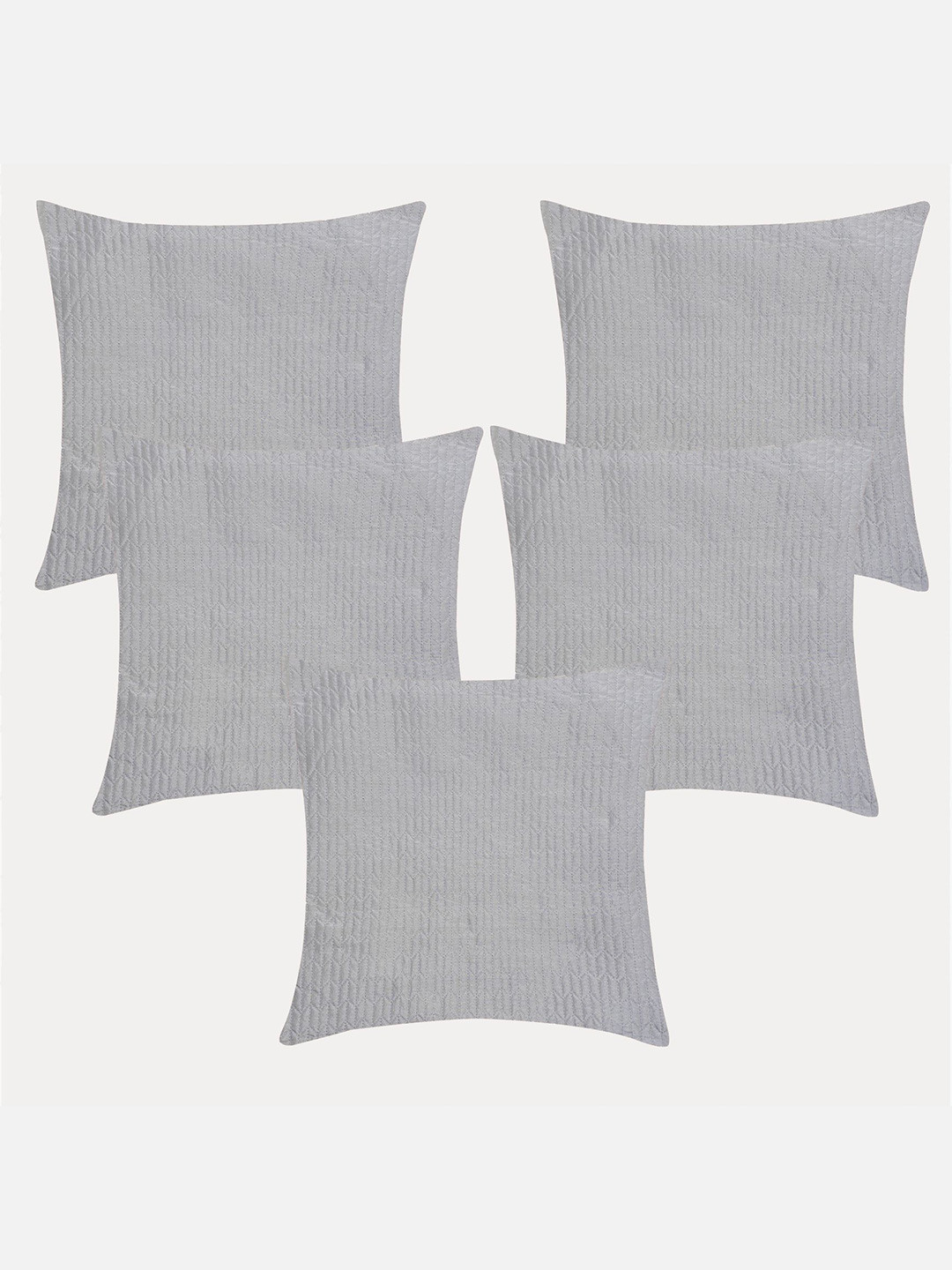 Molcha Grey Set of 5 Geometric Square Cushion Covers