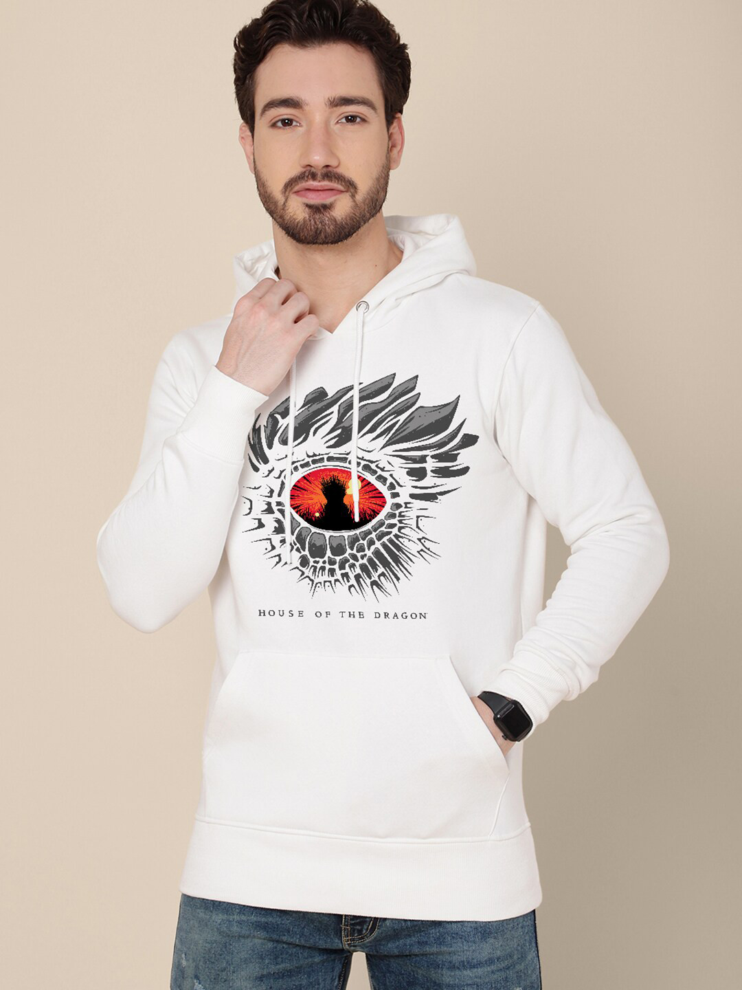 Free Authority Men White House of Dragon Printed Hooded Sweatshirt