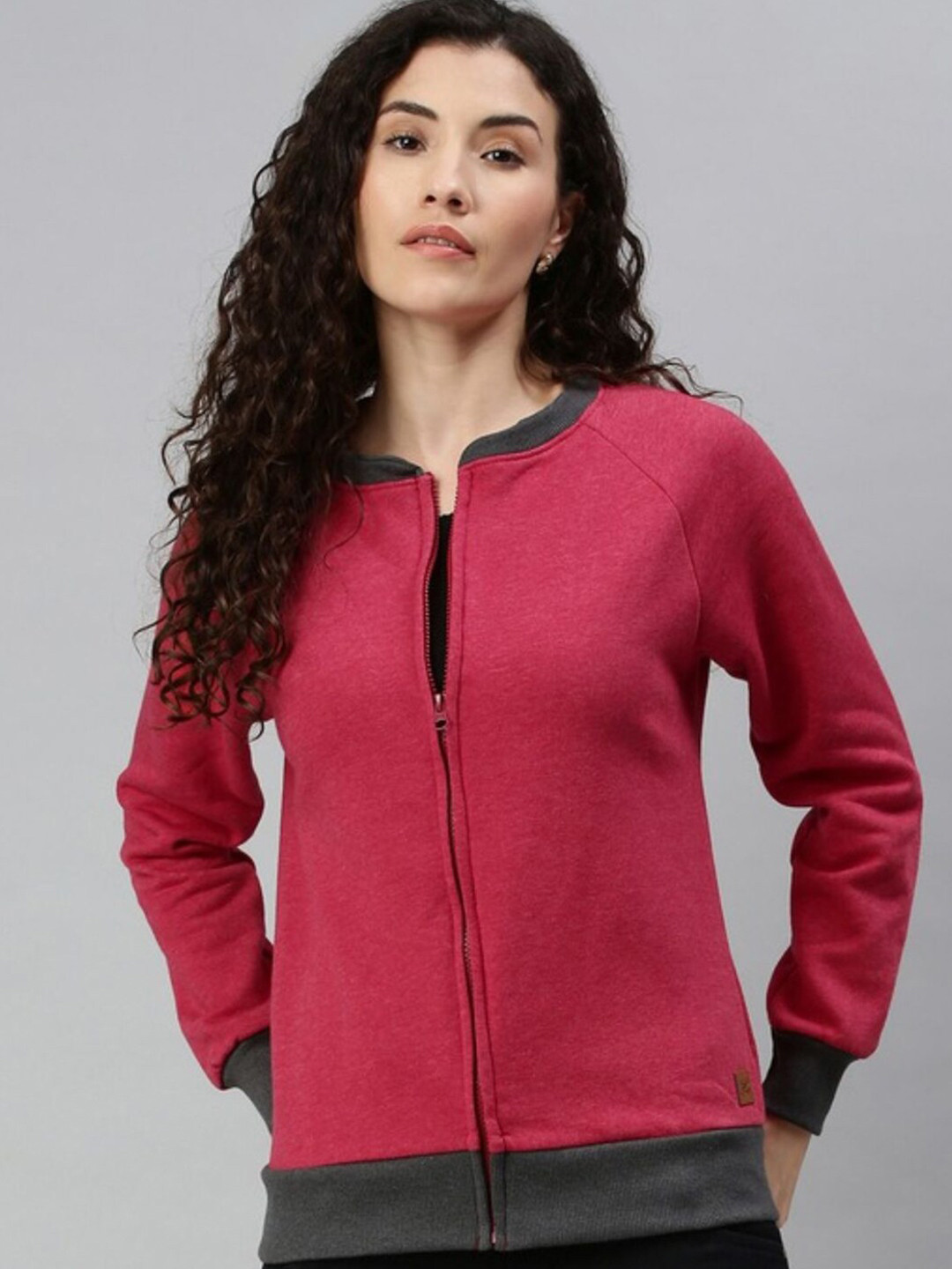 Campus Sutra Women Maroon Casual Sweatshirt