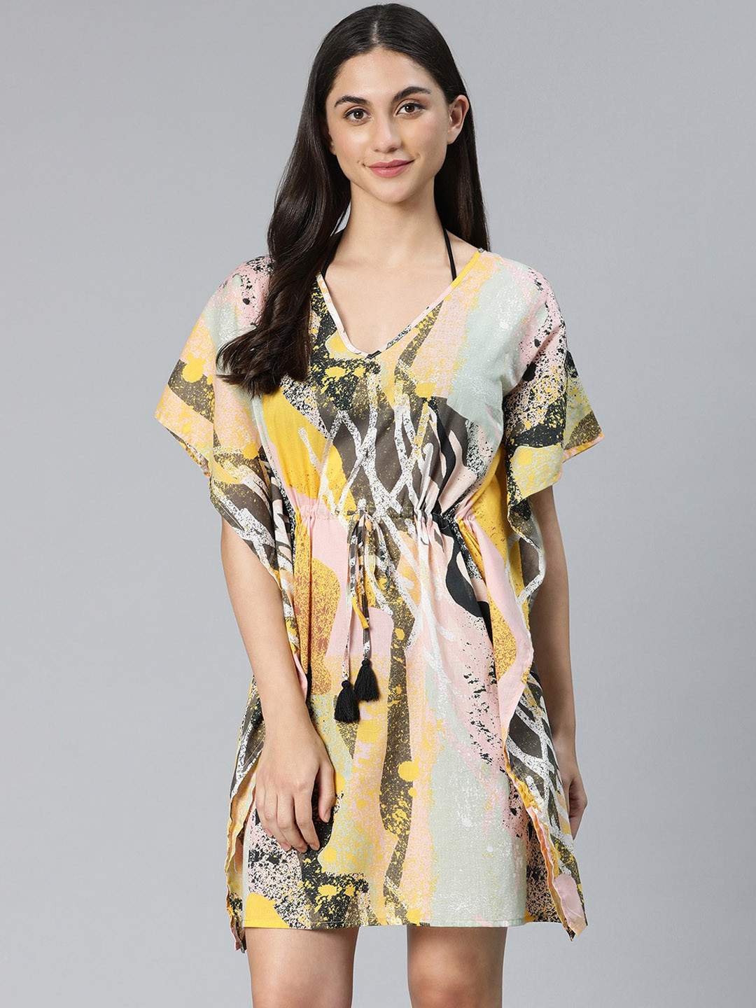 Oxolloxo Women Printed Cotton Cover-Up Kaftan