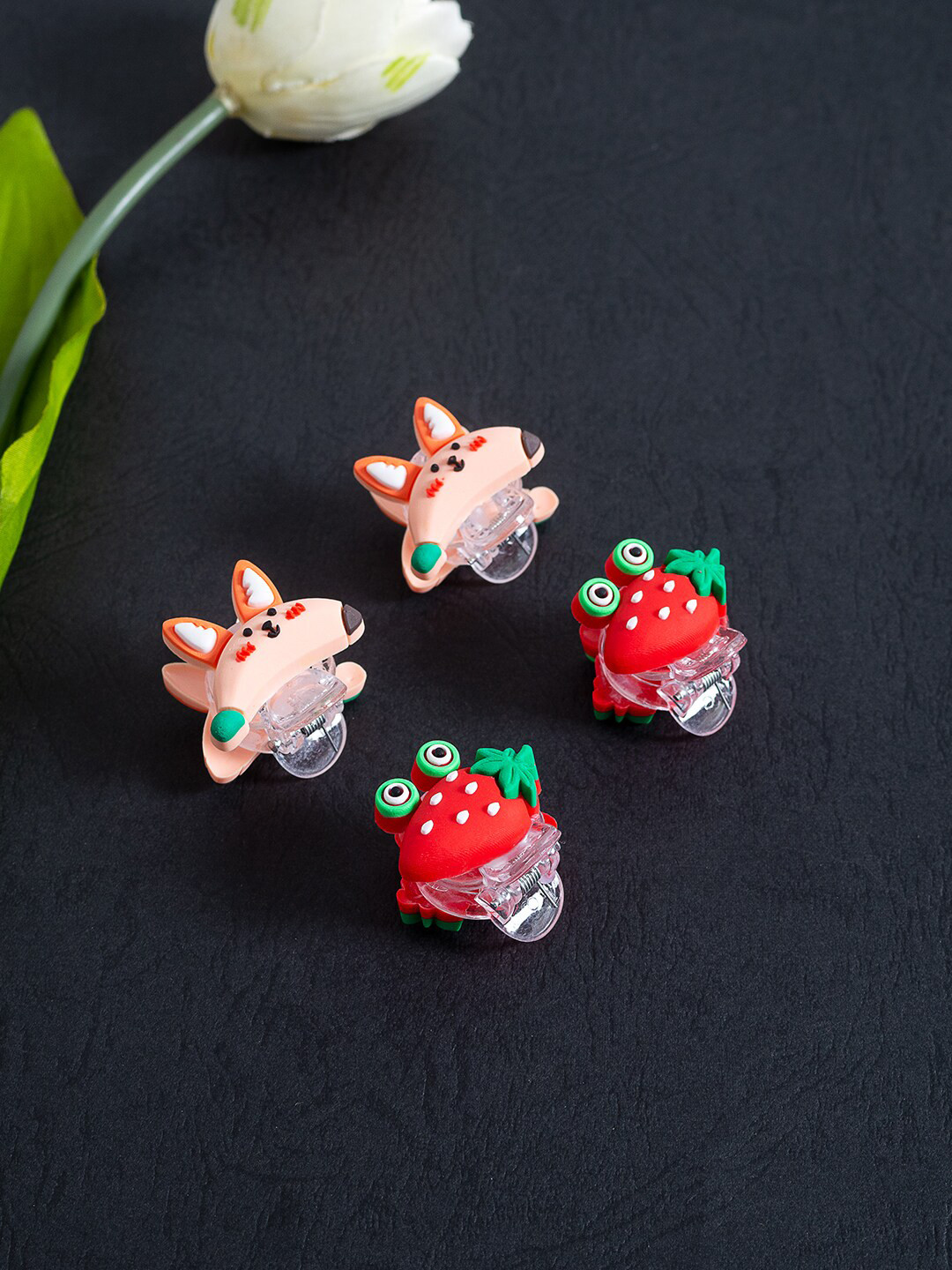 Golden Peacock Girls Set of 4 Claw Clips