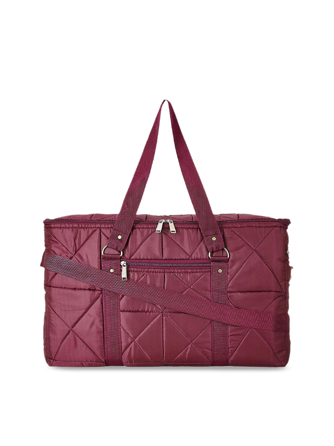 Kuber Industries Maroon solid Foldable Duffle Bag .