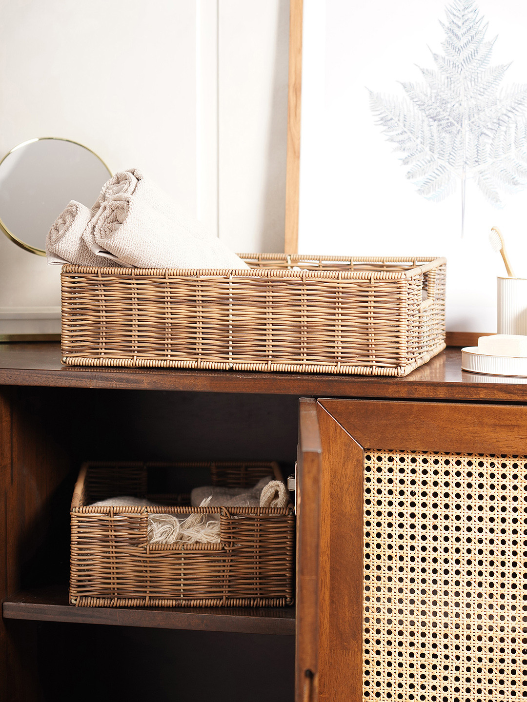 Pure Home and Living Set of 2 Brown Organisers