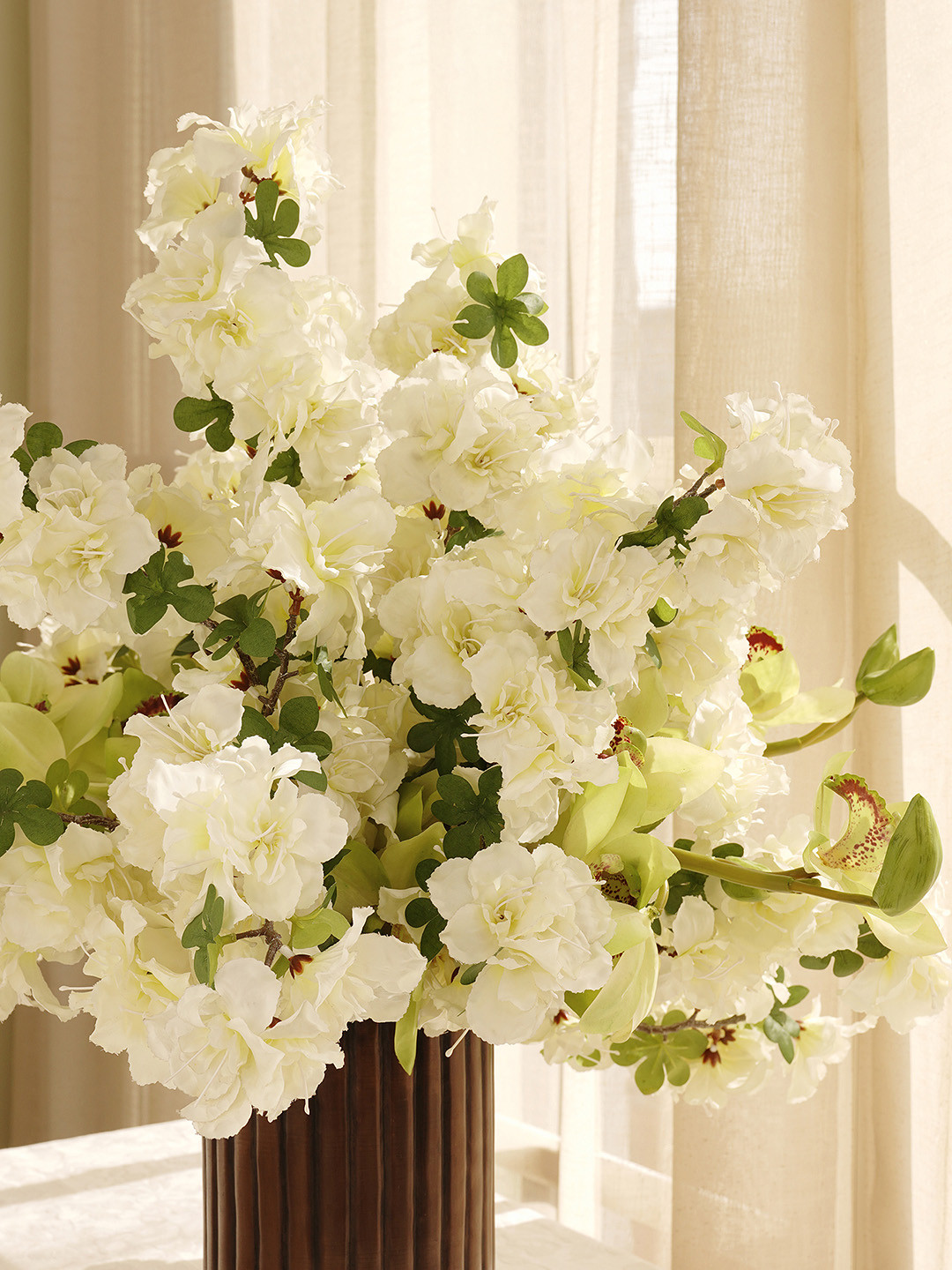 Pure Home and Living White Azalea Ivory Stem Artificial Flowers