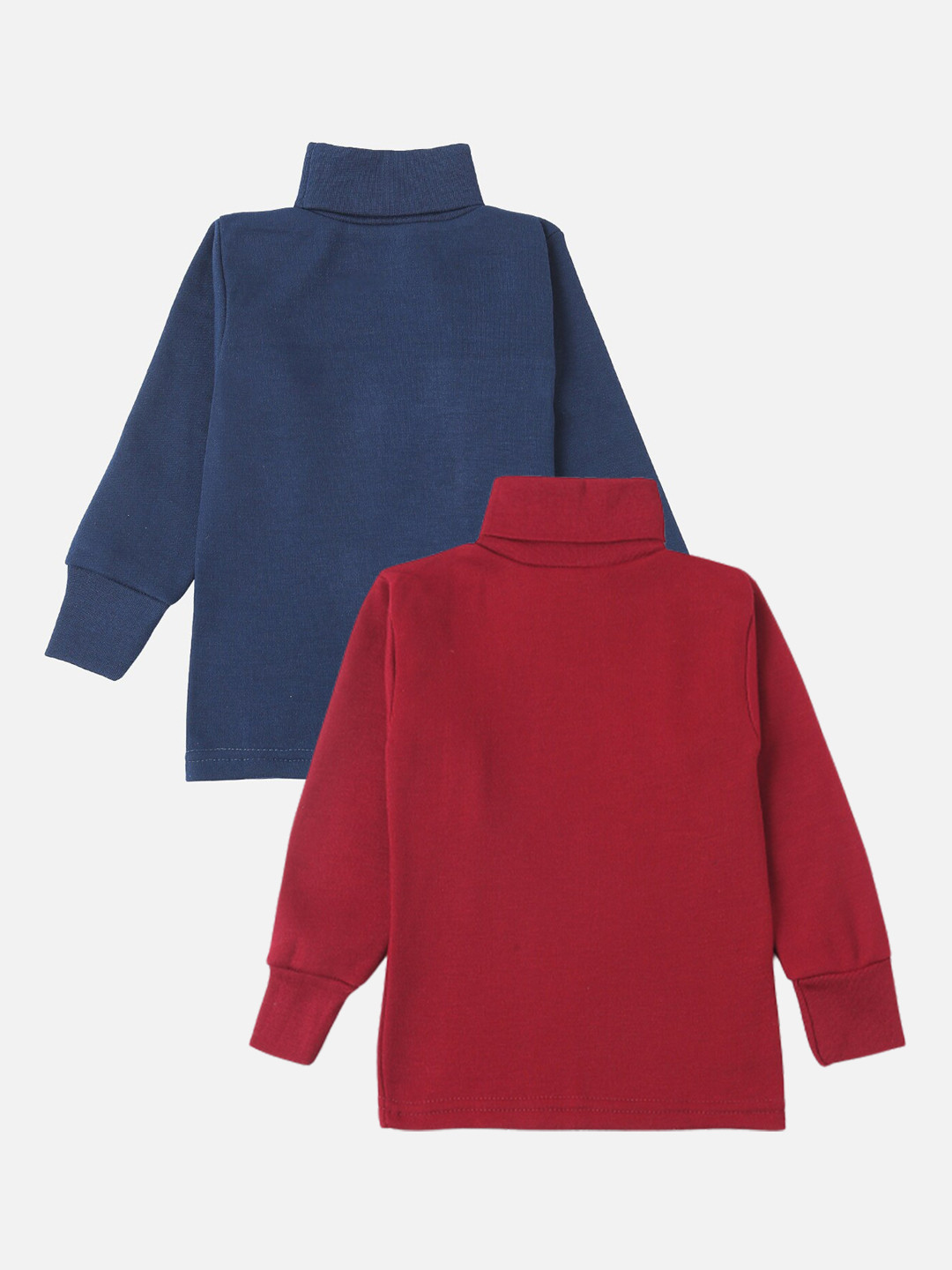 Lux Cottswool Boys Pack Of 2 Maroon And Blue Solid Thermal Tops