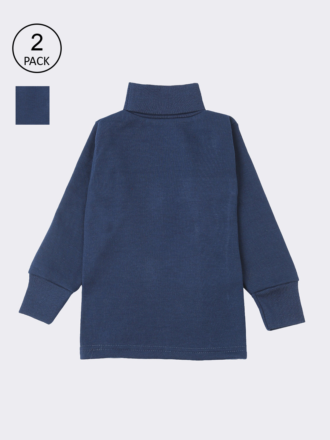 Lux Cottswool Boys Pack Of 2 Blue Solid Cotton Thermal Tops