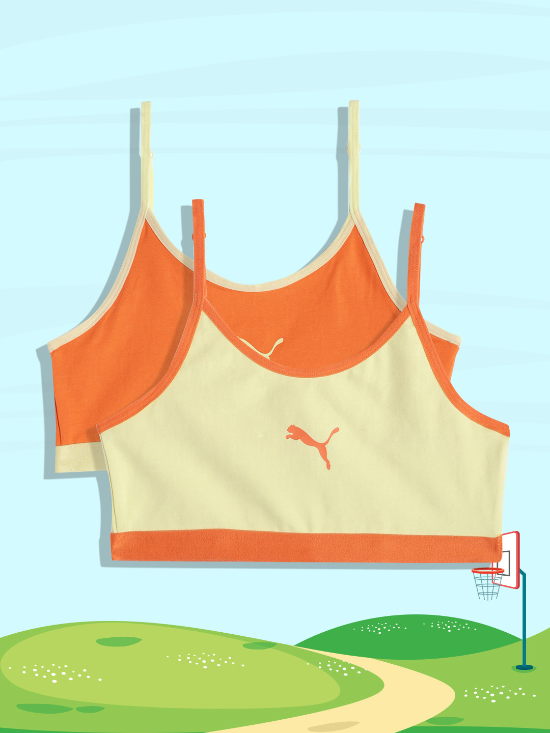 Puma Girls Pack of 2 Youth Beginners Bra Top