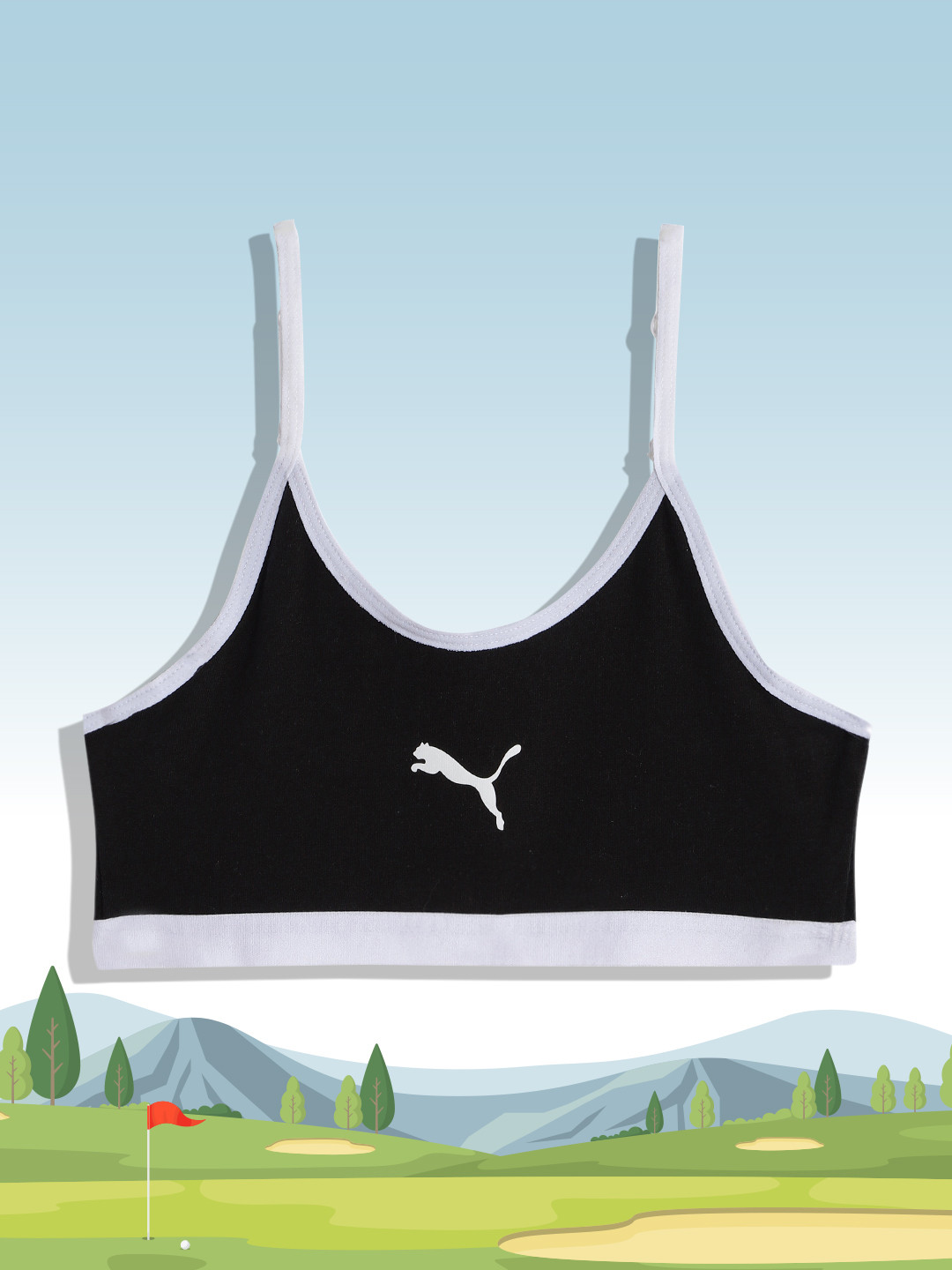 Puma Girls Black Youth Beginners Bra