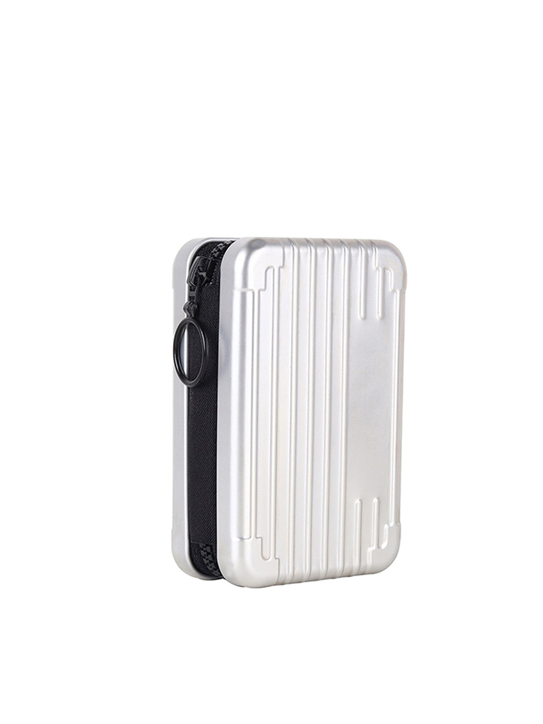 StealODeal Unisex Silver-Toned Zip Around Card Holder