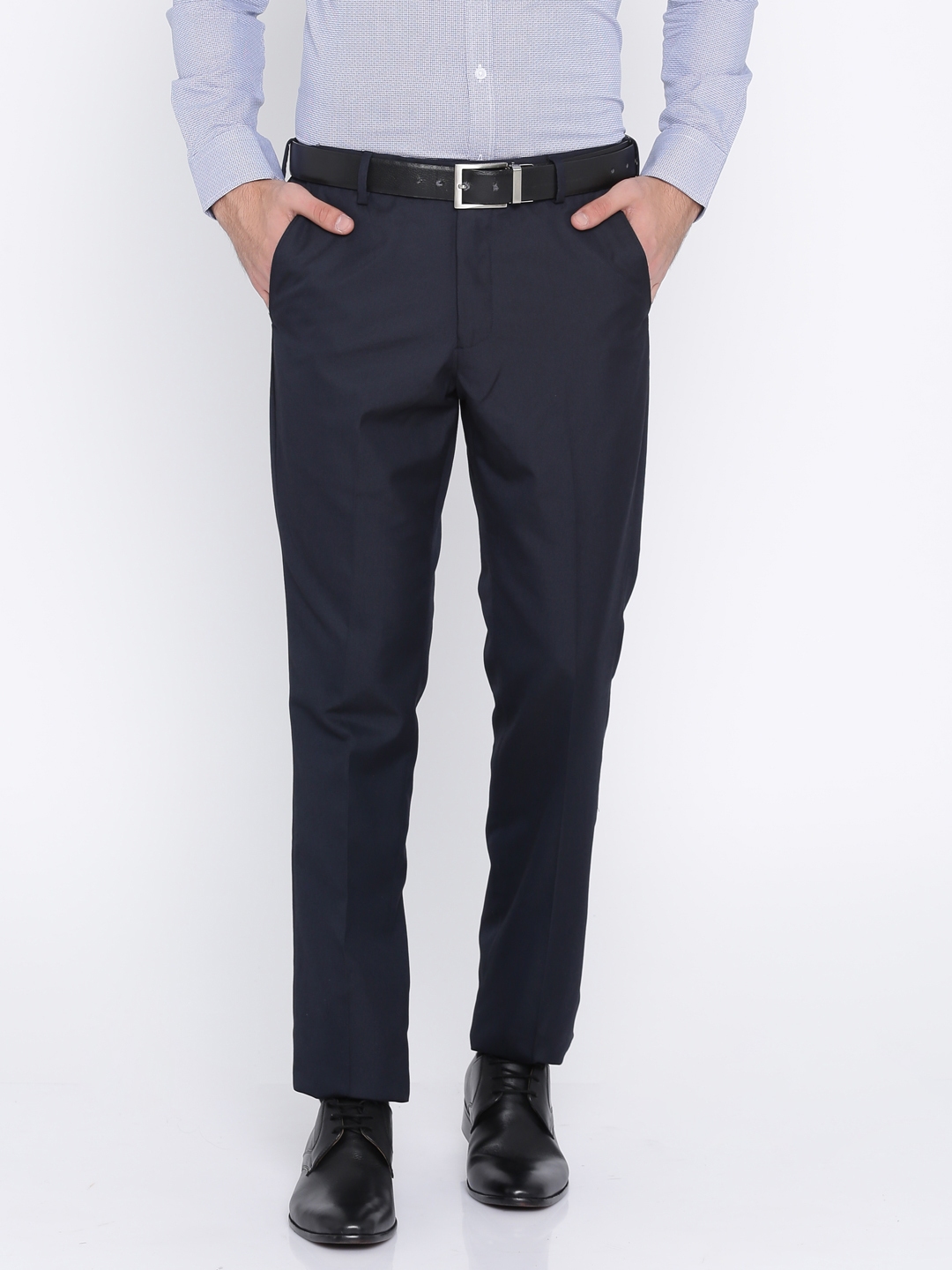 Buy John Miller Men Black Patterned Ultra Slim Fit Flat Front Trousers   Trousers for Men 1615100  Myntra