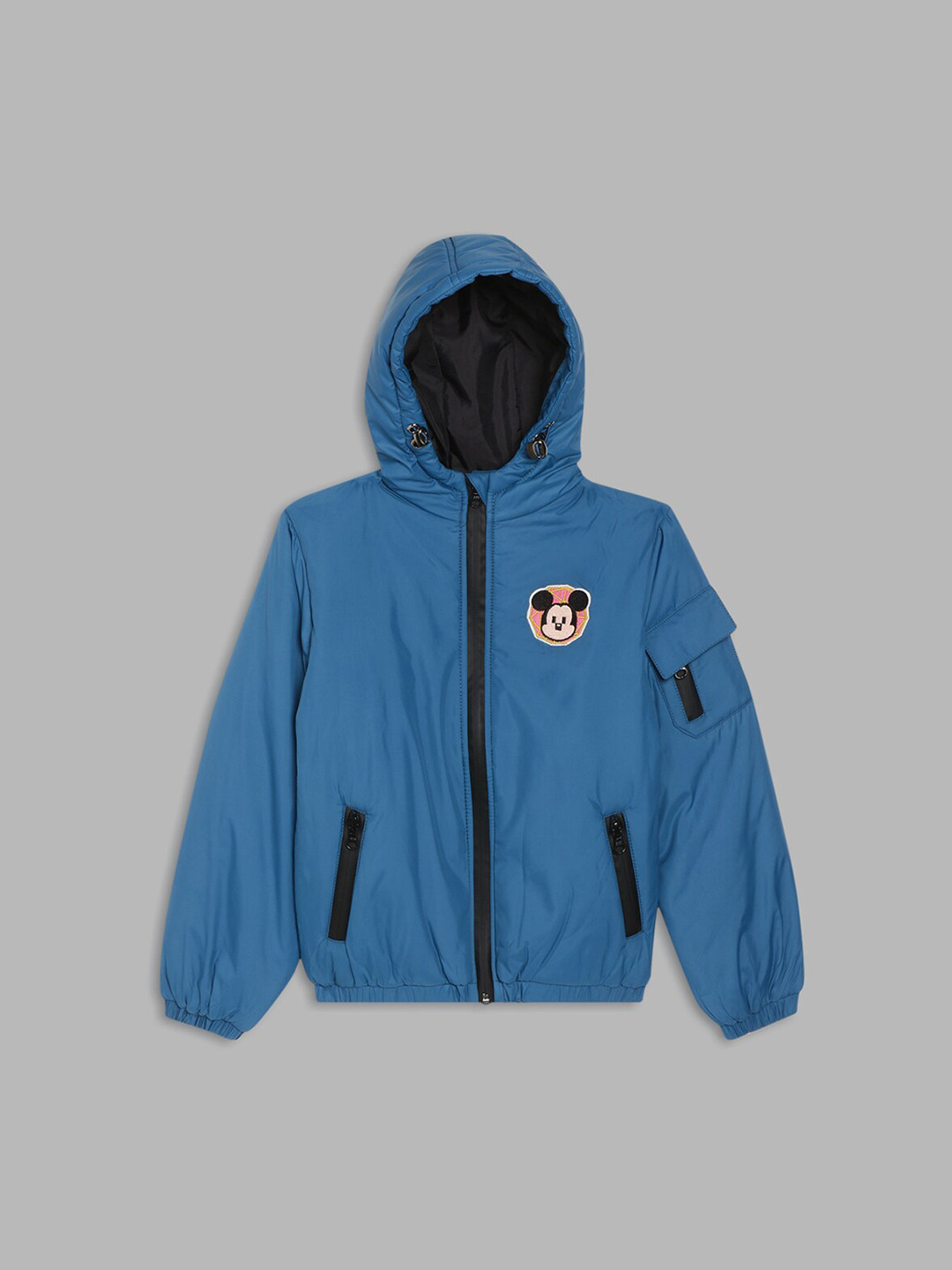 Blue Giraffe Boys Teal Open Front Jacket with Patchwork