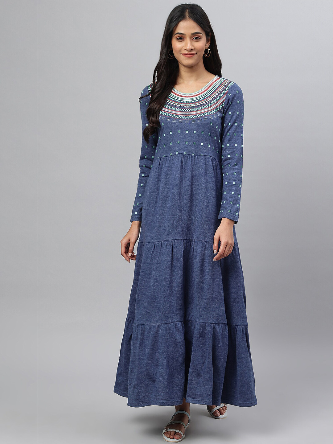 AURELIA Blue Empire Maxi Dress