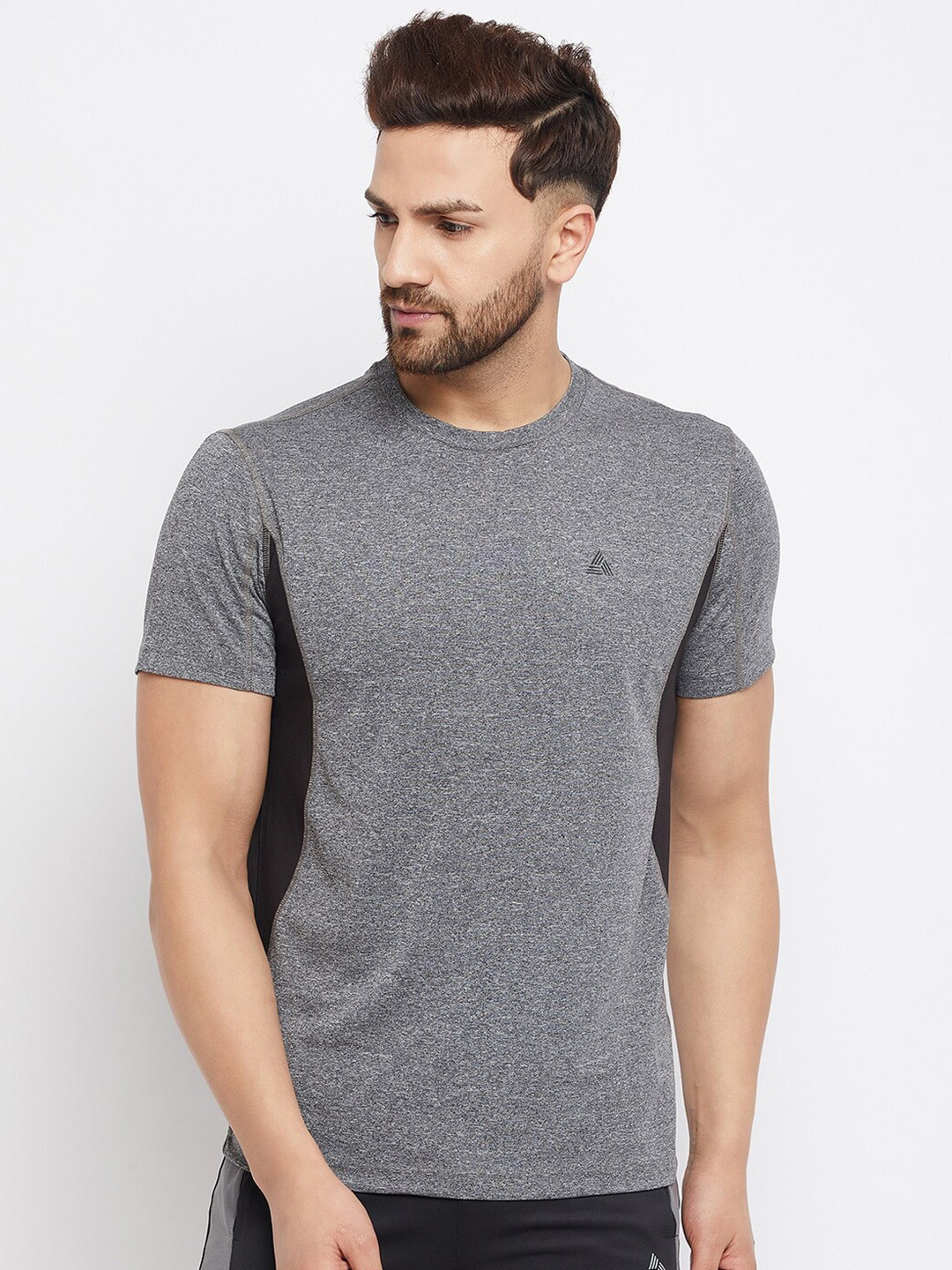 ATHLISIS Men Grey Dri-FIT T-shirt