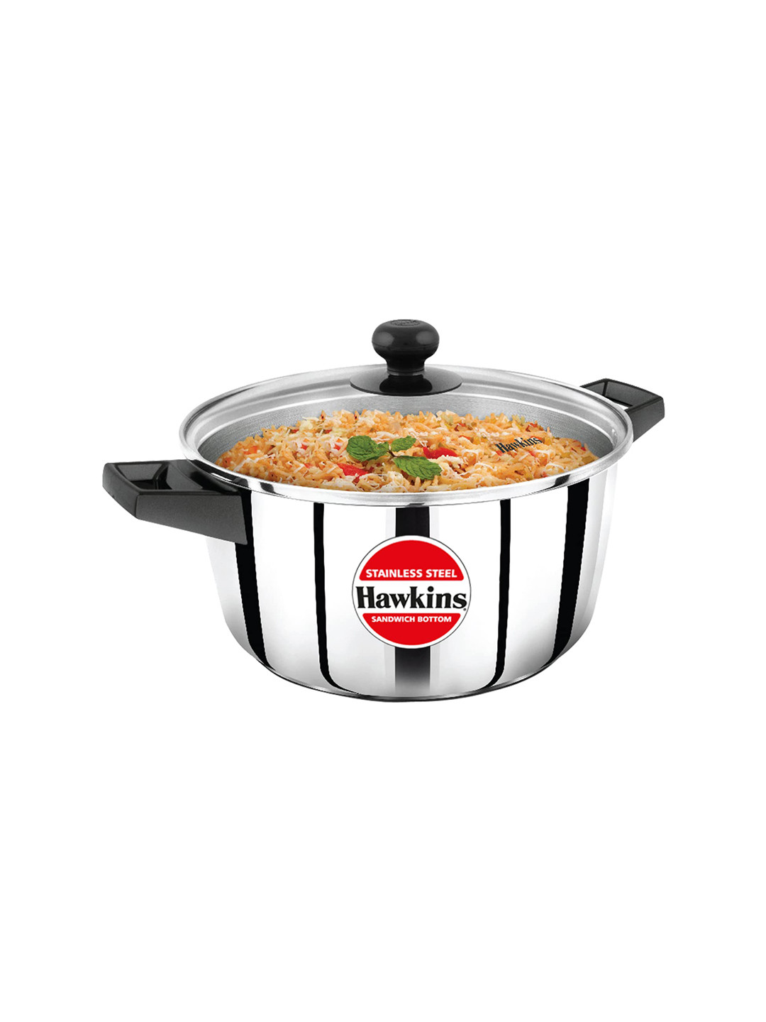 Hawkins Cook n Serve Silver-Toned Stainless Steel Cookware Casserole 4 L