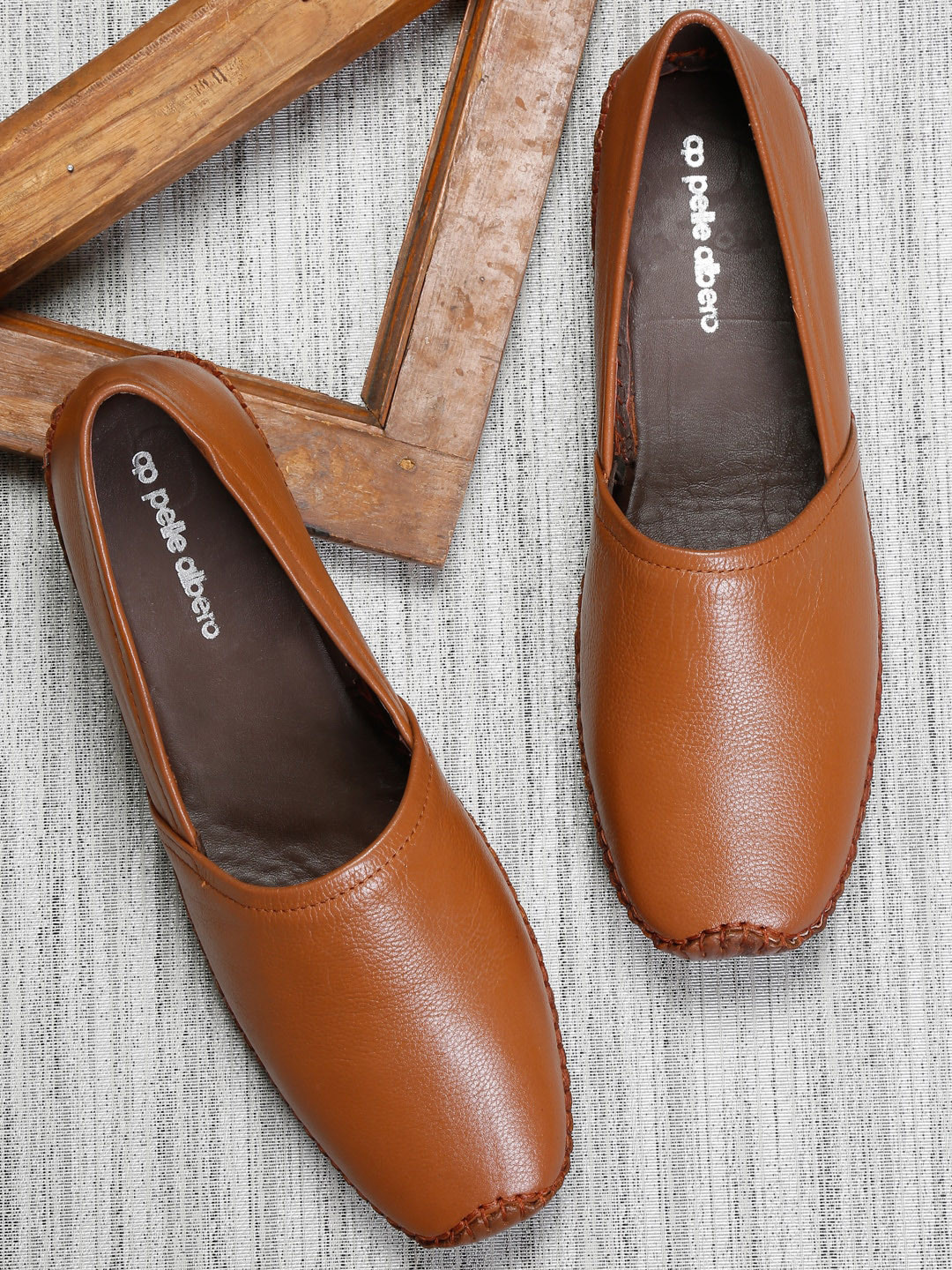 pelle albero Men Tan Leather Espadrilles