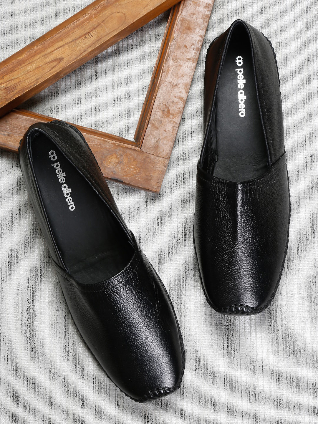 pelle albero Men Black Leather Espadrilles