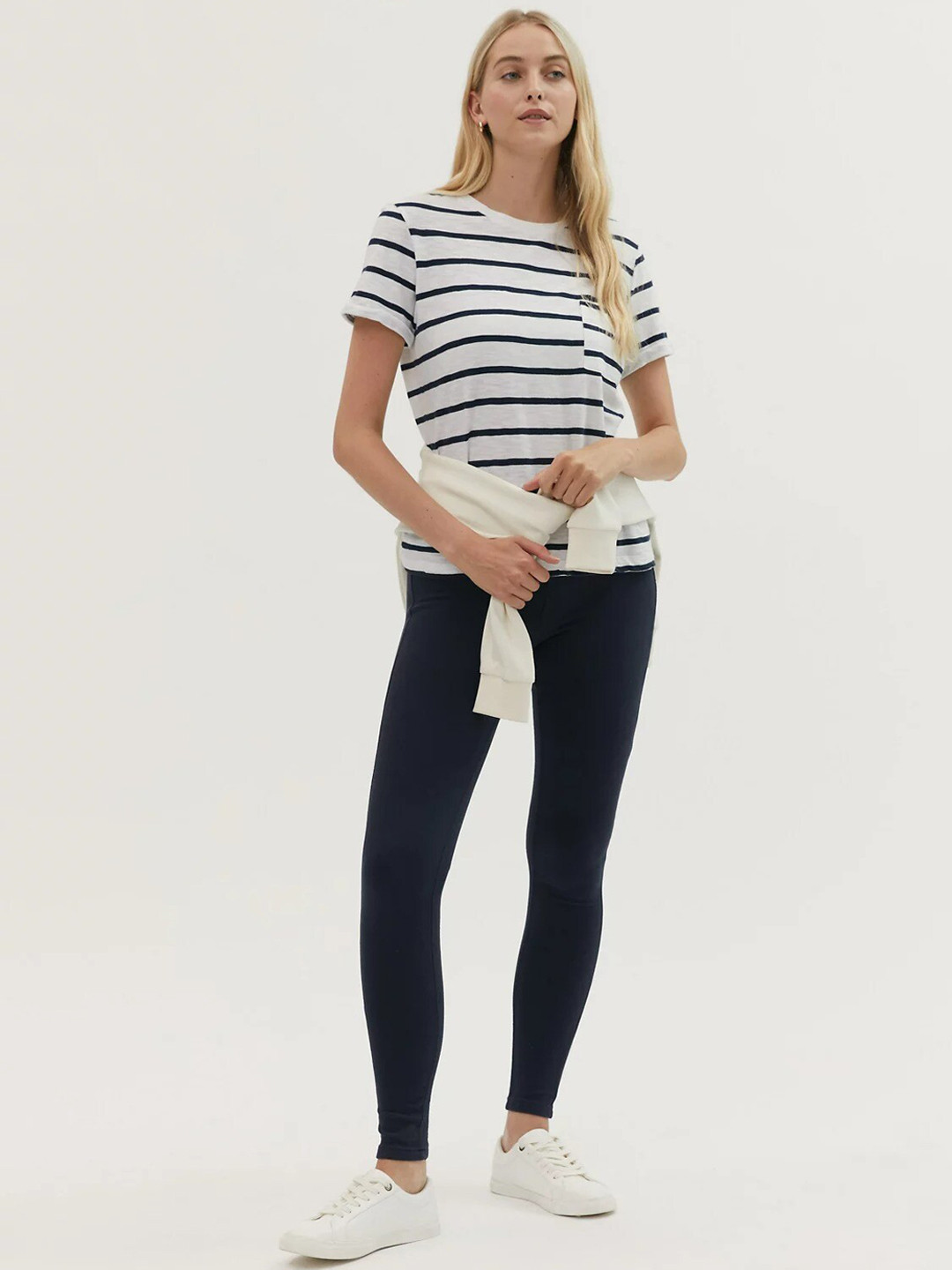 Marks & Spencer Women Navy Blue High-Rise Slash Knee Jeans