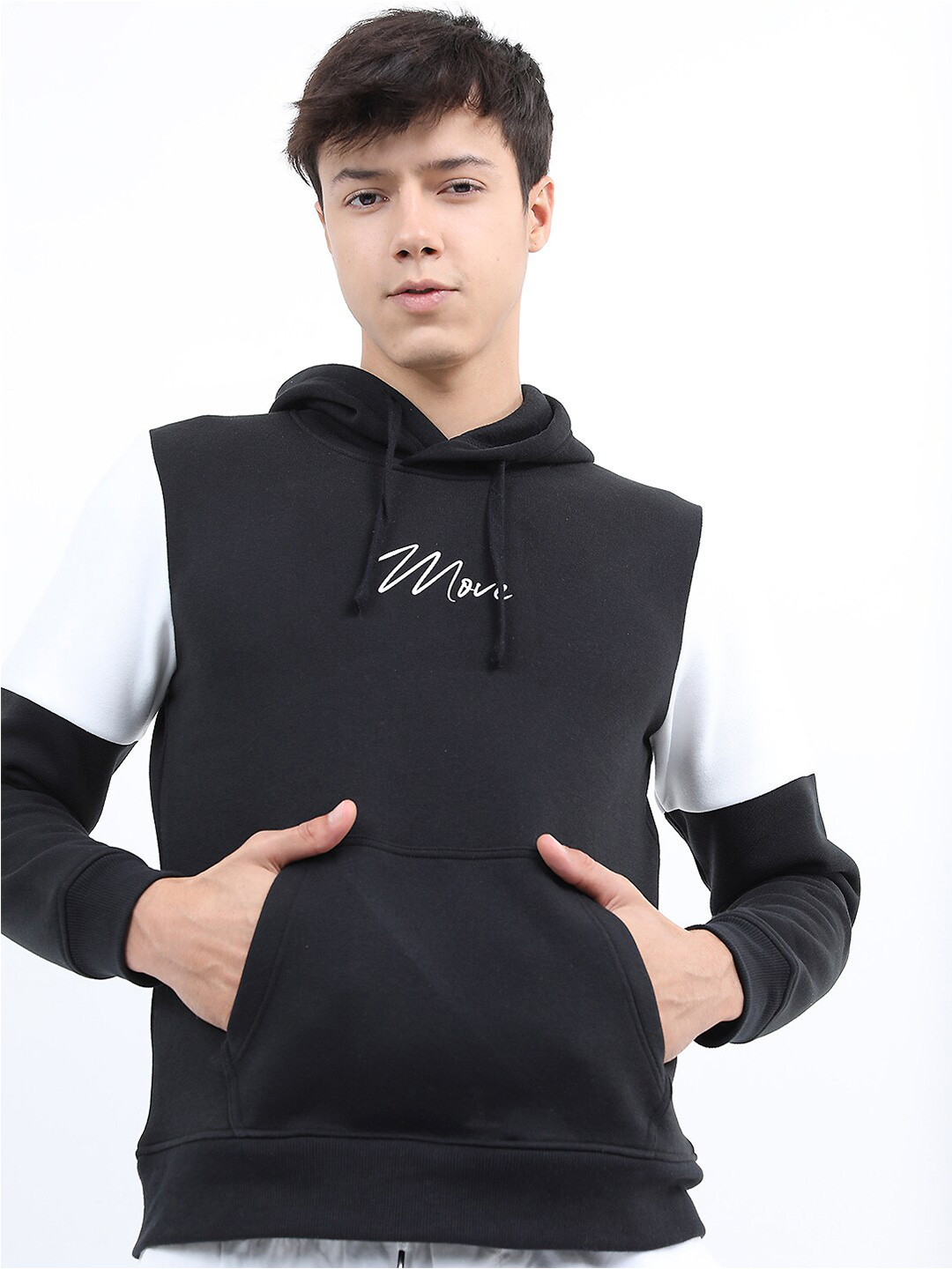 KETCH Men Black Hooded Long Sleeve Sweatshirt