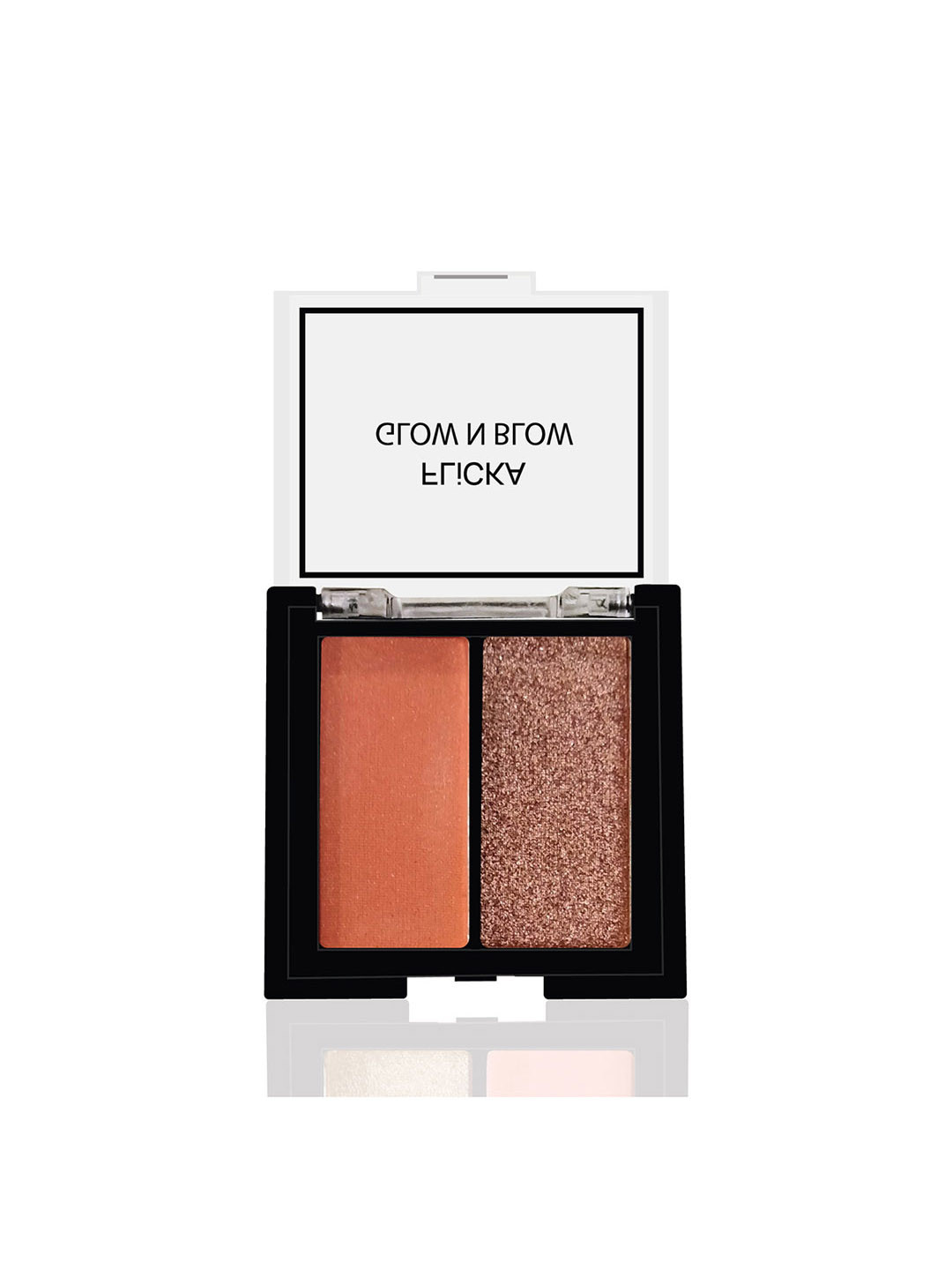FLiCKA Glow N Blow Blusher Highlighter Orange Peach Rose Gold Contour Palette - Shade 03 Ambitious