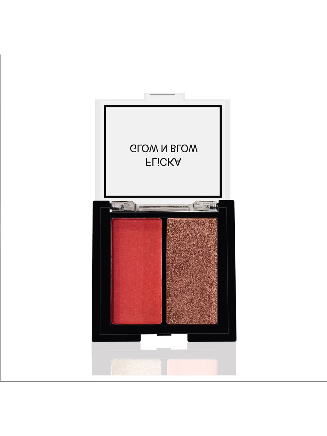 FLiCKA Glow N Blow Blusher Highlighter Brownish Pink Gold Contour Palette - Shade 04 Goal Oriented