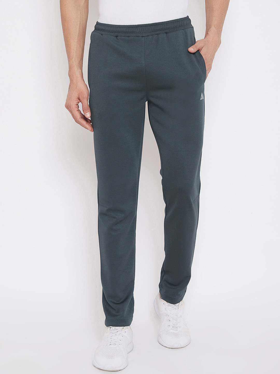 ATHLISIS Men Grey Solid Dry Fit Track Pant