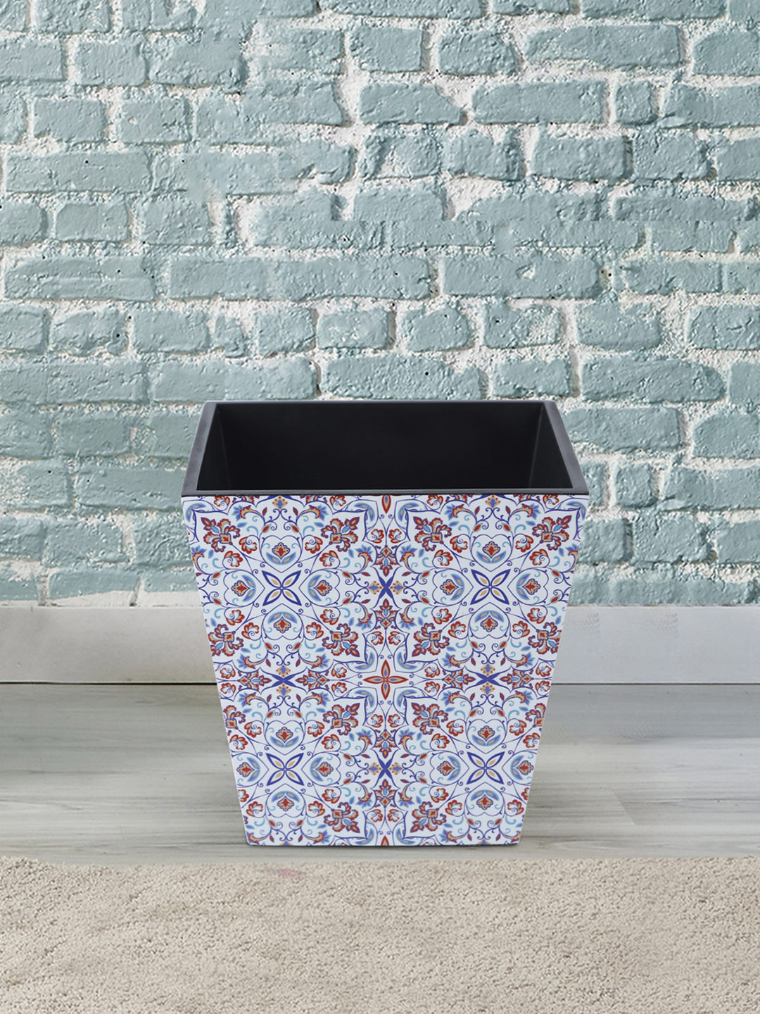Reinvention Factory Cream-Colored Printed Open Dry Waste Bin
